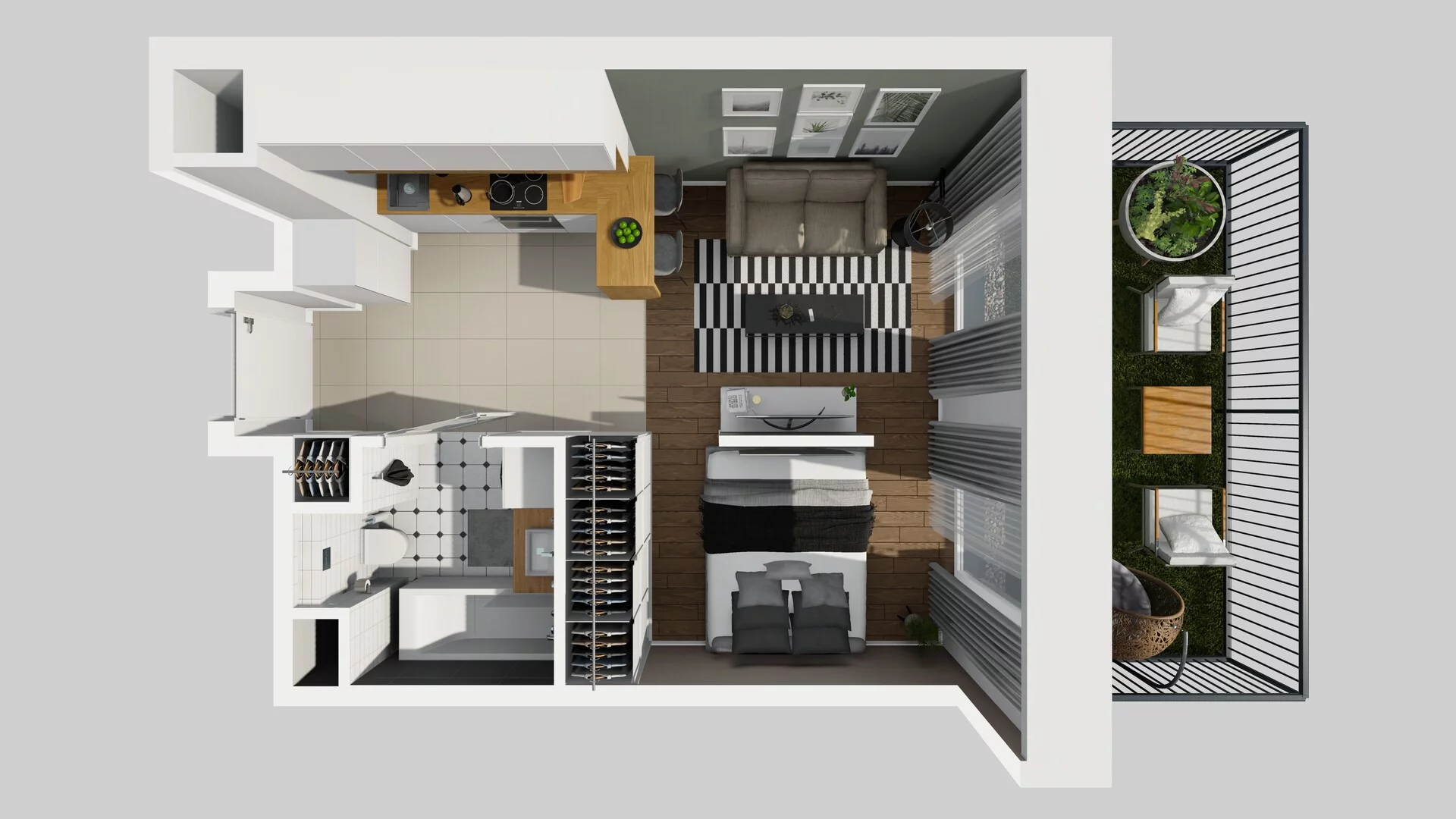 1 pokój, mieszkanie 29,84 m², parter, oferta nr F/3, Apartamenty Park Matecznego bud. F i G, Kraków, Podgórze, Mateczny, ul. Rydlówka / Nowoorawska