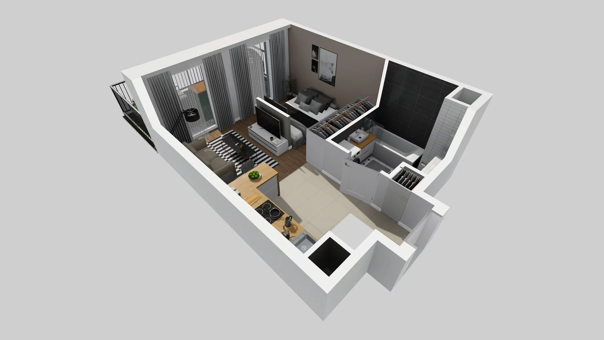 1 pokój, mieszkanie 29,84 m², parter, oferta nr F/3, Apartamenty Park Matecznego bud. F i G, Kraków, Podgórze, Mateczny, ul. Rydlówka / Nowoorawska