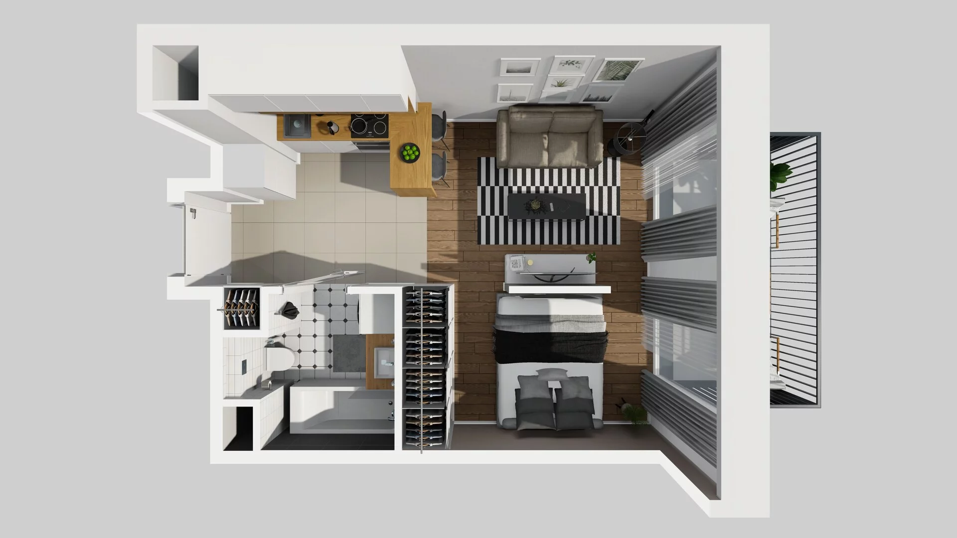 1 pokój, apartament 30,59 m², piętro 1, oferta nr F/6, Apartamenty Park Matecznego bud. F i G, Kraków, Podgórze, Mateczny, ul. Rydlówka / Nowoorawska