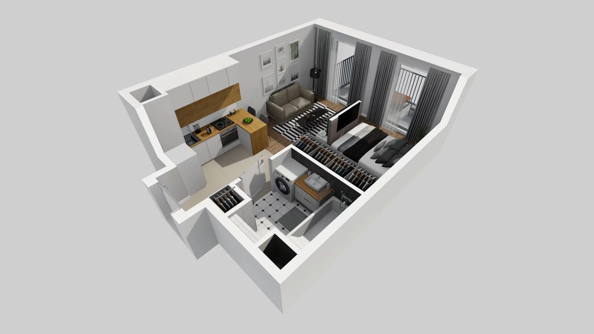 1 pokój, apartament 30,59 m², piętro 1, oferta nr F/6, Apartamenty Park Matecznego bud. F i G, Kraków, Podgórze, Mateczny, ul. Rydlówka / Nowoorawska