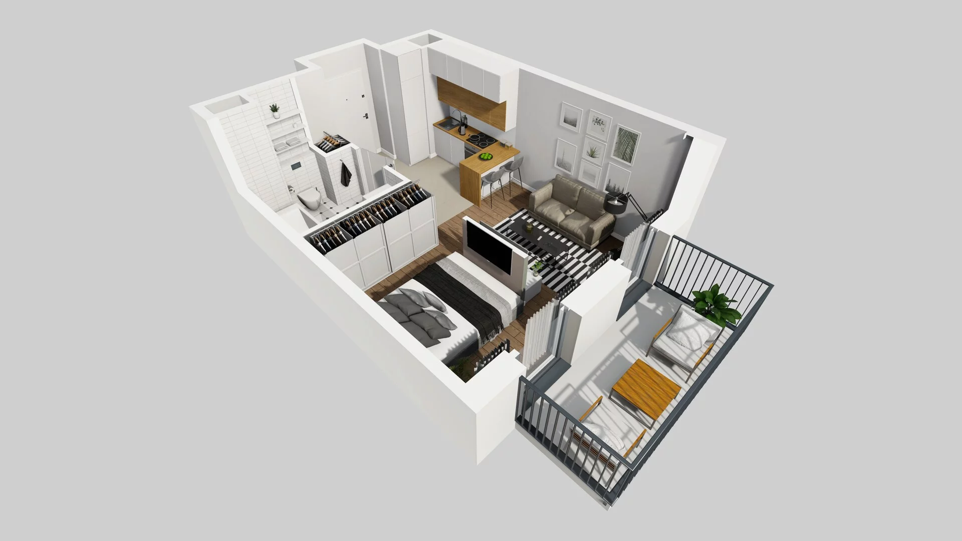 1 pokój, apartament 30,59 m², piętro 1, oferta nr F/6, Apartamenty Park Matecznego bud. F i G, Kraków, Podgórze, Mateczny, ul. Rydlówka / Nowoorawska