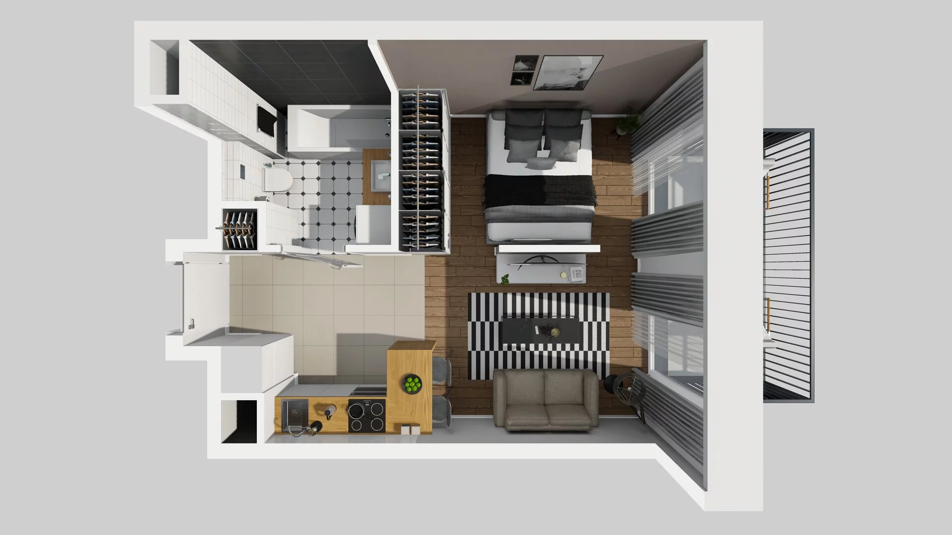 1 pokój, apartament 30,65 m², piętro 2, oferta nr F/9, Apartamenty Park Matecznego bud. F i G, Kraków, Podgórze, Mateczny, ul. Rydlówka / Nowoorawska