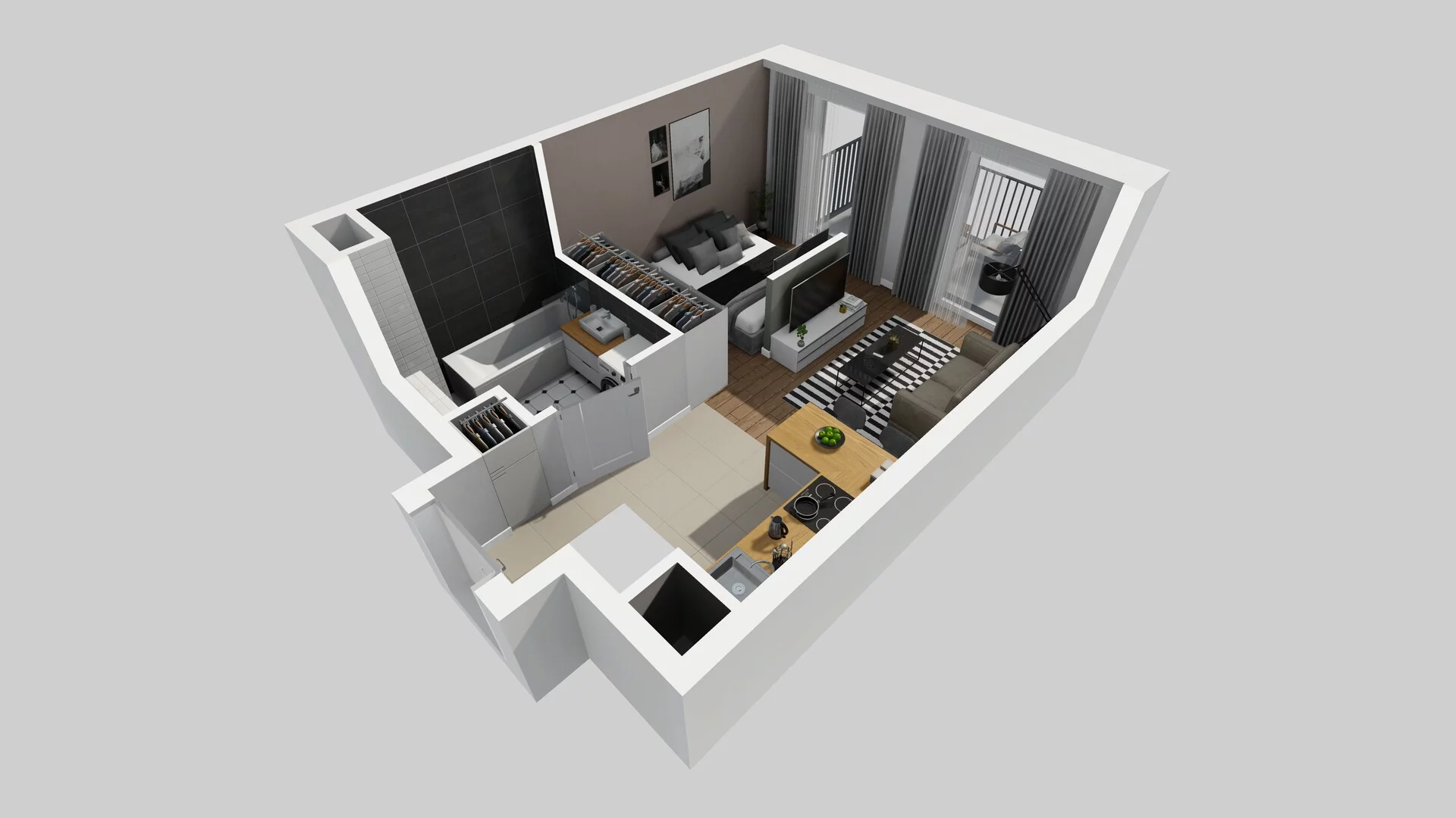 1 pokój, apartament 30,65 m², piętro 2, oferta nr F/9, Apartamenty Park Matecznego bud. F i G, Kraków, Podgórze, Mateczny, ul. Rydlówka / Nowoorawska