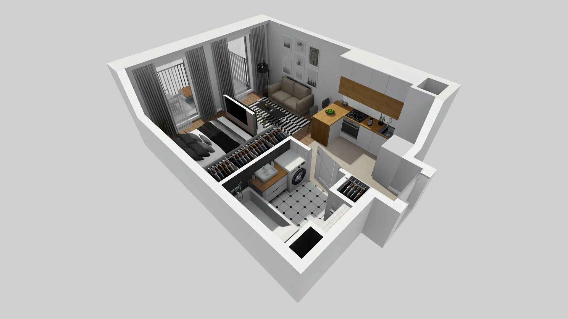 1 pokój, apartament 30,65 m², piętro 2, oferta nr F/9, Apartamenty Park Matecznego bud. F i G, Kraków, Podgórze, Mateczny, ul. Rydlówka / Nowoorawska
