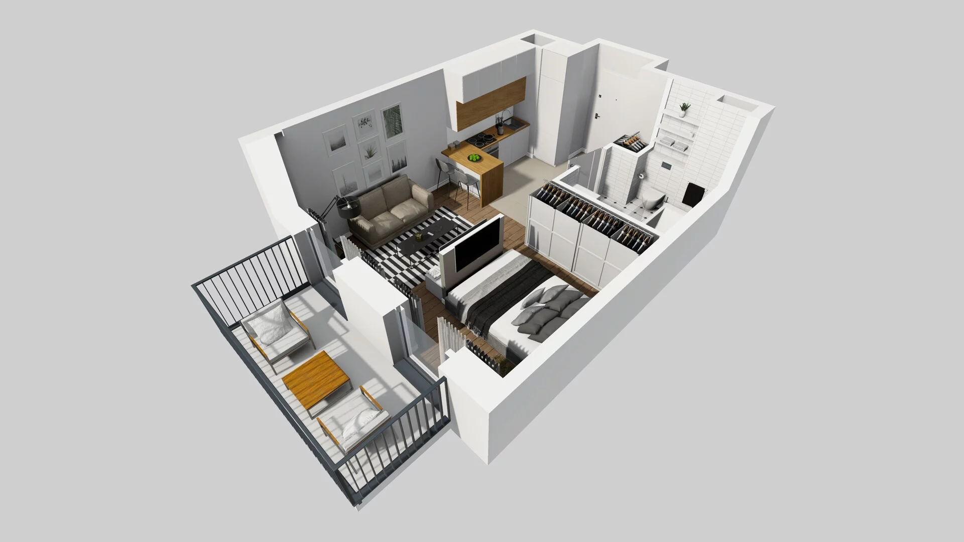 1 pokój, apartament 30,65 m², piętro 2, oferta nr F/9, Apartamenty Park Matecznego bud. F i G, Kraków, Podgórze, Mateczny, ul. Rydlówka / Nowoorawska
