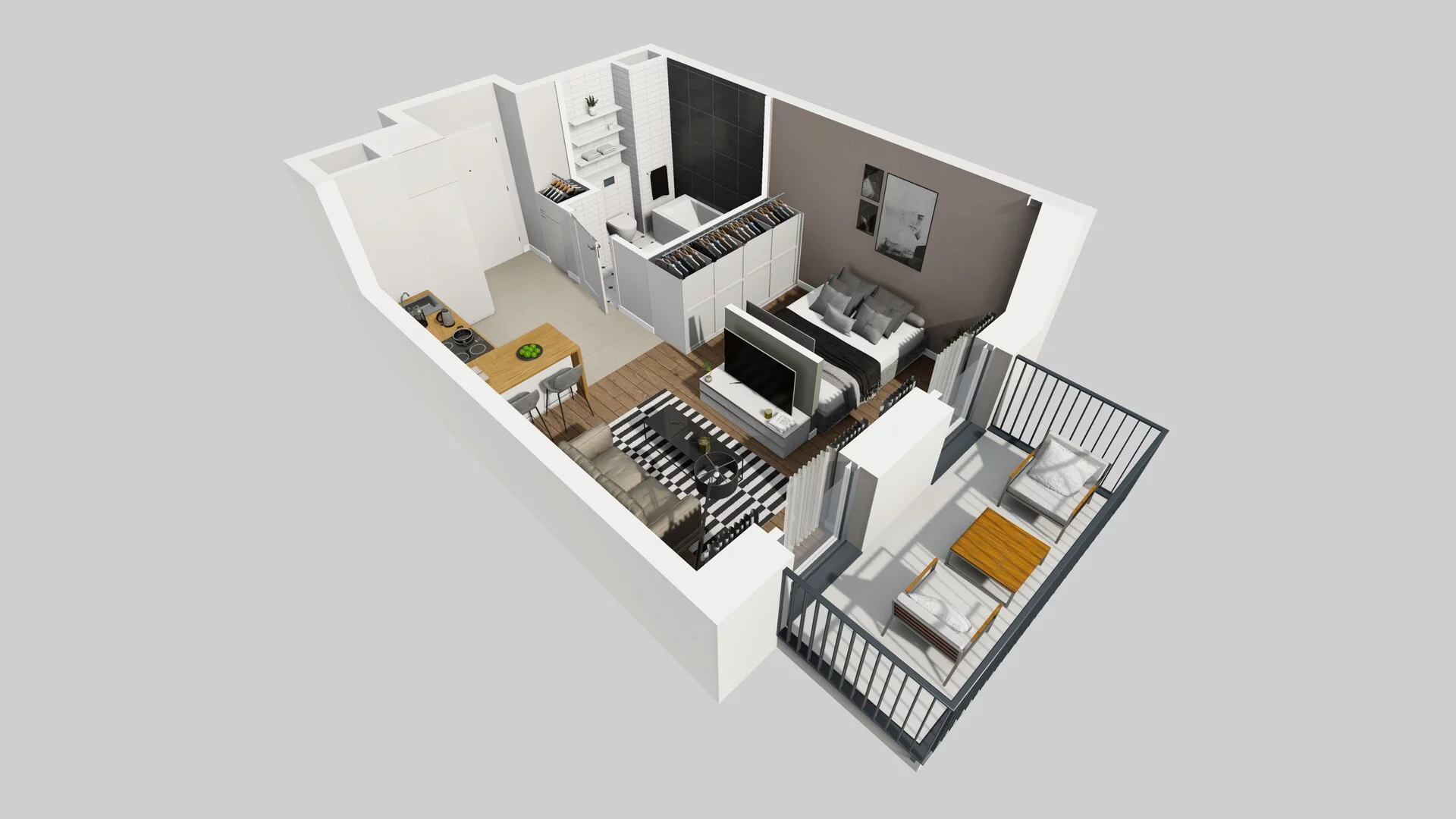 1 pokój, apartament 30,65 m², piętro 2, oferta nr F/9, Apartamenty Park Matecznego bud. F i G, Kraków, Podgórze, Mateczny, ul. Rydlówka / Nowoorawska