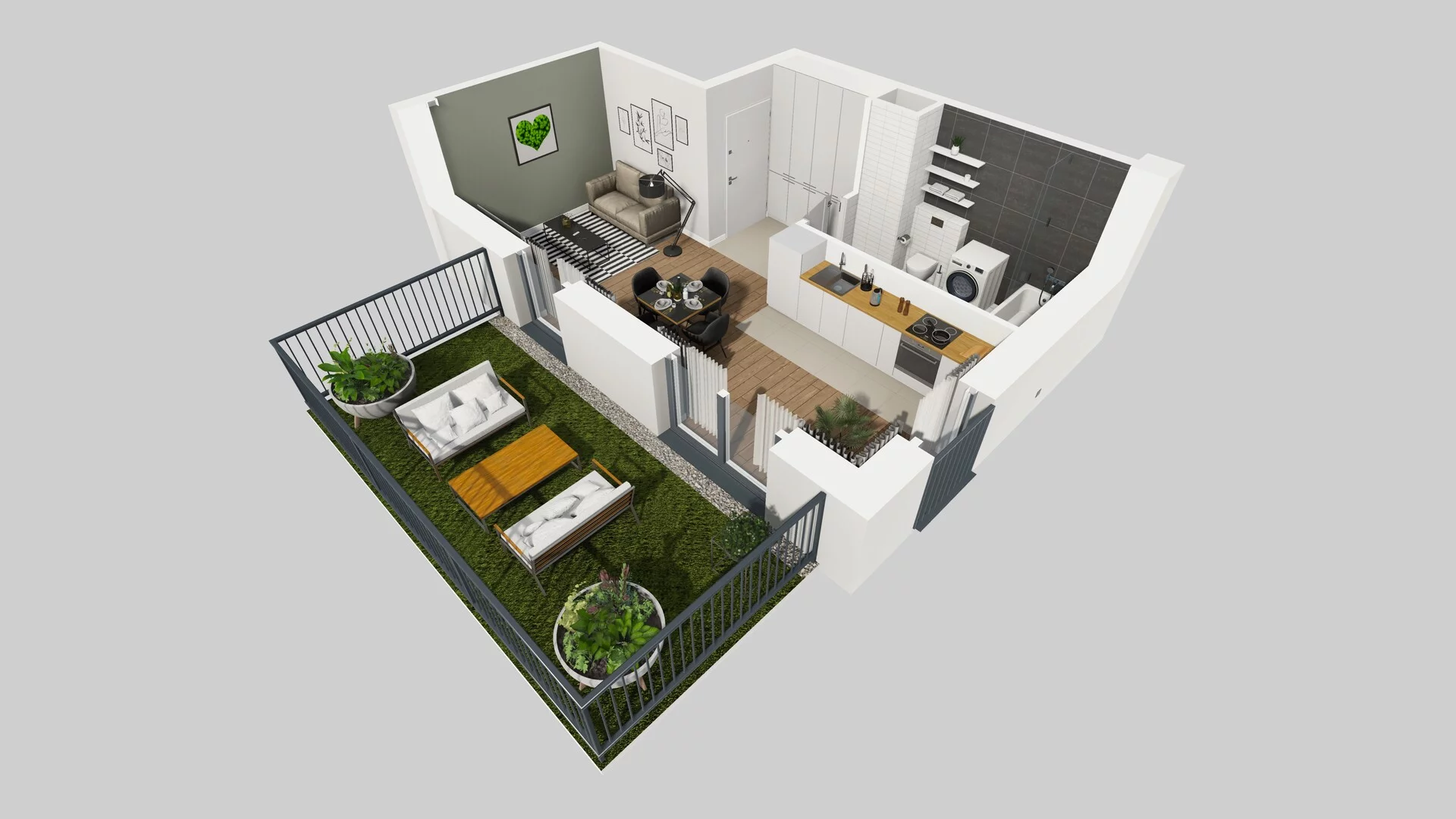 1 pokój, apartament 32,52 m², parter, oferta nr F/48, Apartamenty Park Matecznego bud. F i G, Kraków, Podgórze, Mateczny, ul. Rydlówka / Nowoorawska