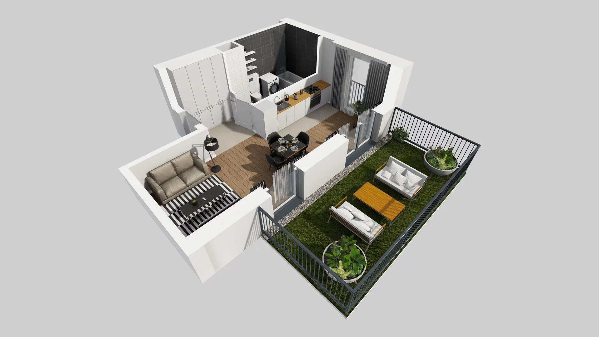1 pokój, apartament 32,52 m², parter, oferta nr F/48, Apartamenty Park Matecznego bud. F i G, Kraków, Podgórze, Mateczny, ul. Rydlówka / Nowoorawska