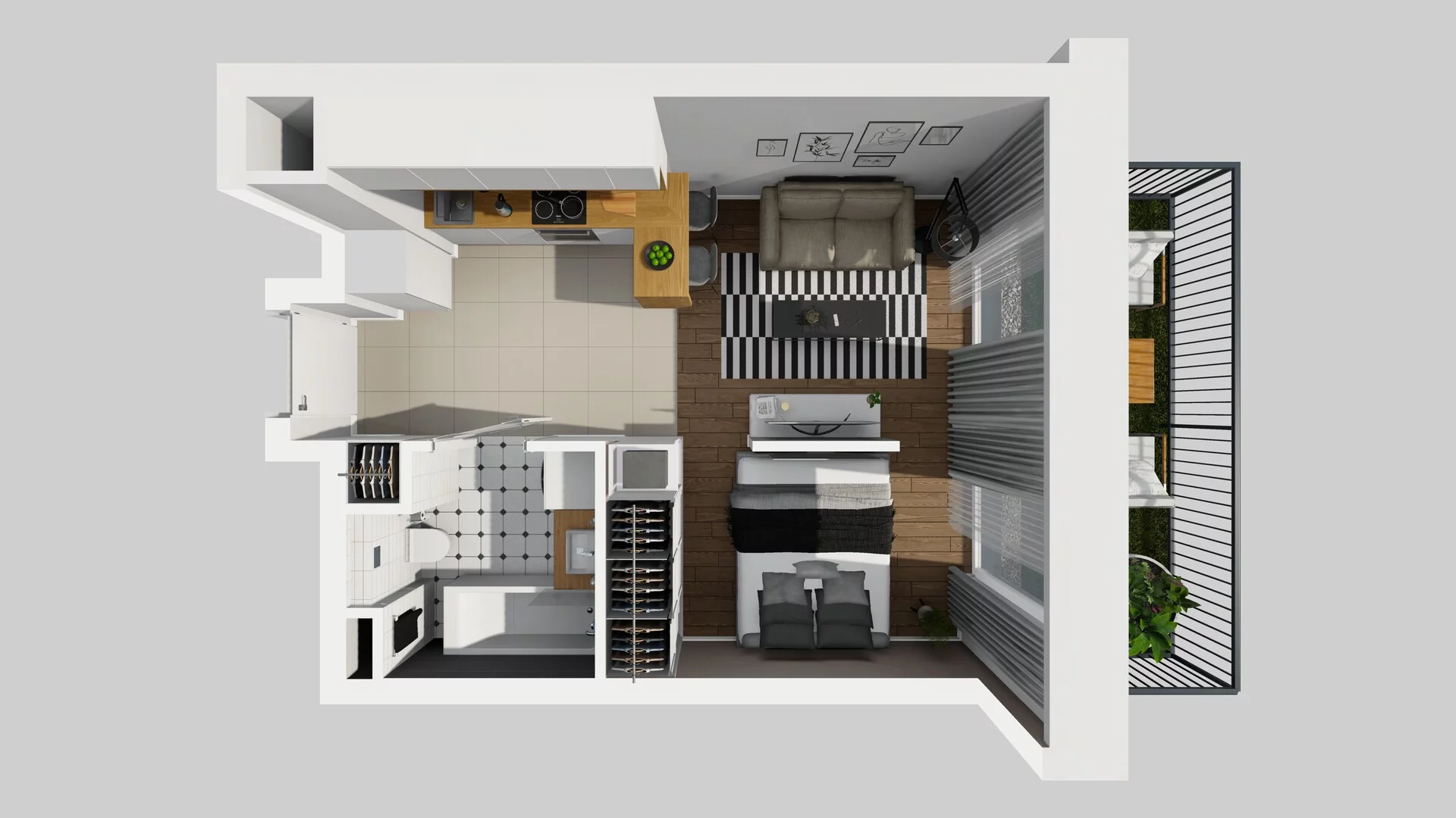 1 pokój, mieszkanie 29,99 m², parter, oferta nr F/59, Apartamenty Park Matecznego bud. F i G, Kraków, Podgórze, Mateczny, ul. Rydlówka / Nowoorawska