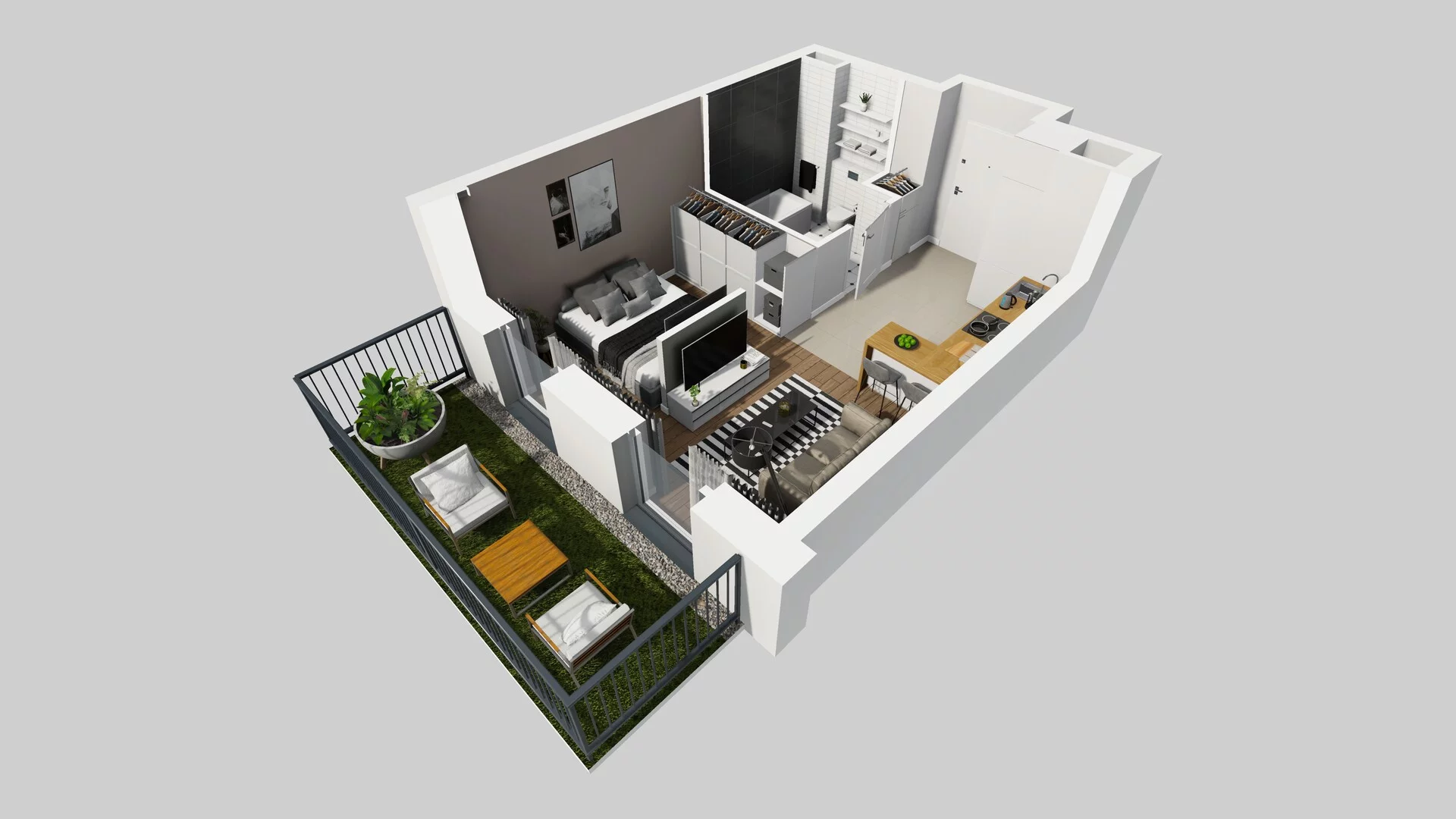 1 pokój, mieszkanie 29,99 m², parter, oferta nr F/59, Apartamenty Park Matecznego bud. F i G, Kraków, Podgórze, Mateczny, ul. Rydlówka / Nowoorawska
