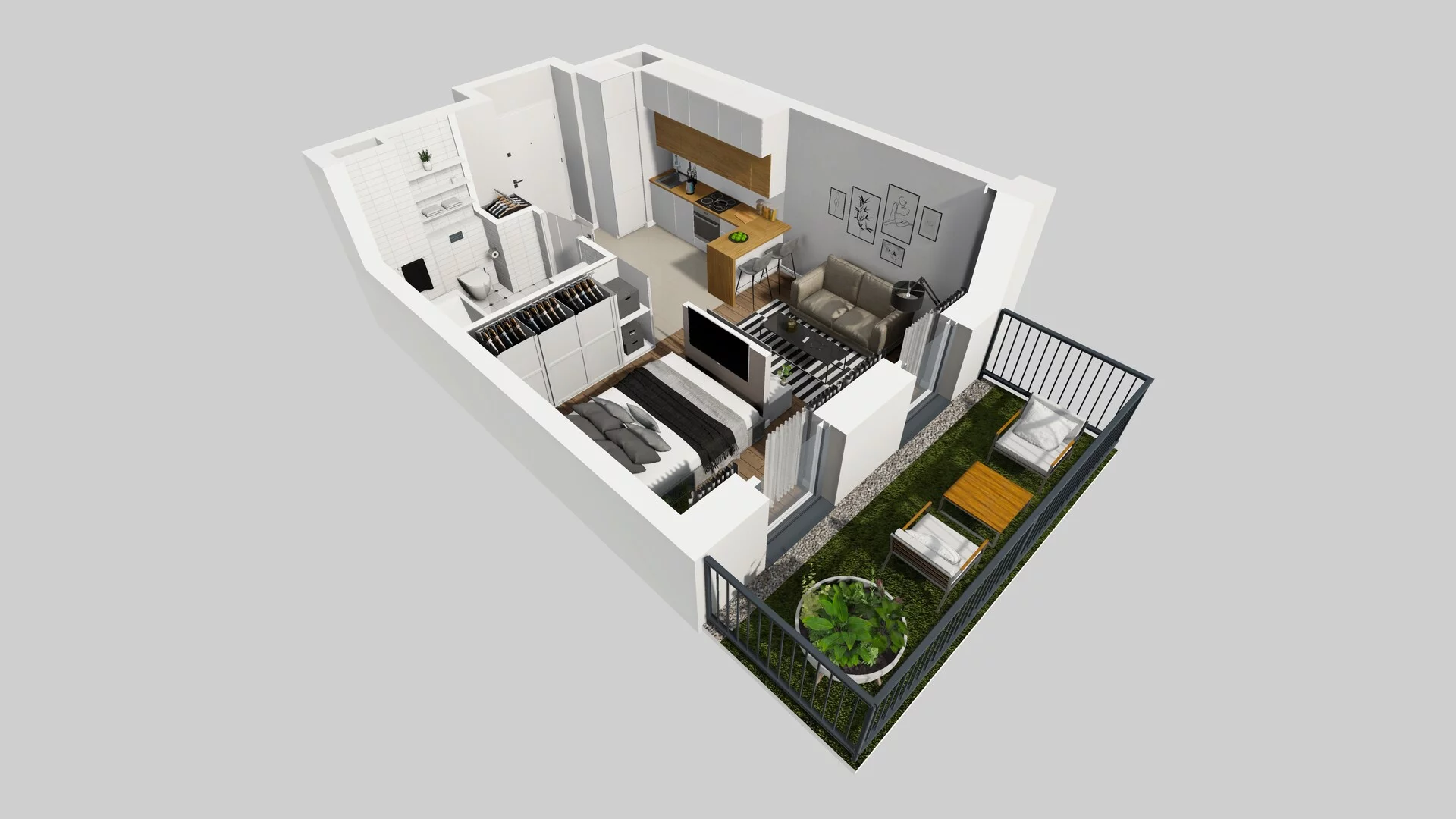 1 pokój, mieszkanie 29,99 m², parter, oferta nr F/59, Apartamenty Park Matecznego bud. F i G, Kraków, Podgórze, Mateczny, ul. Rydlówka / Nowoorawska