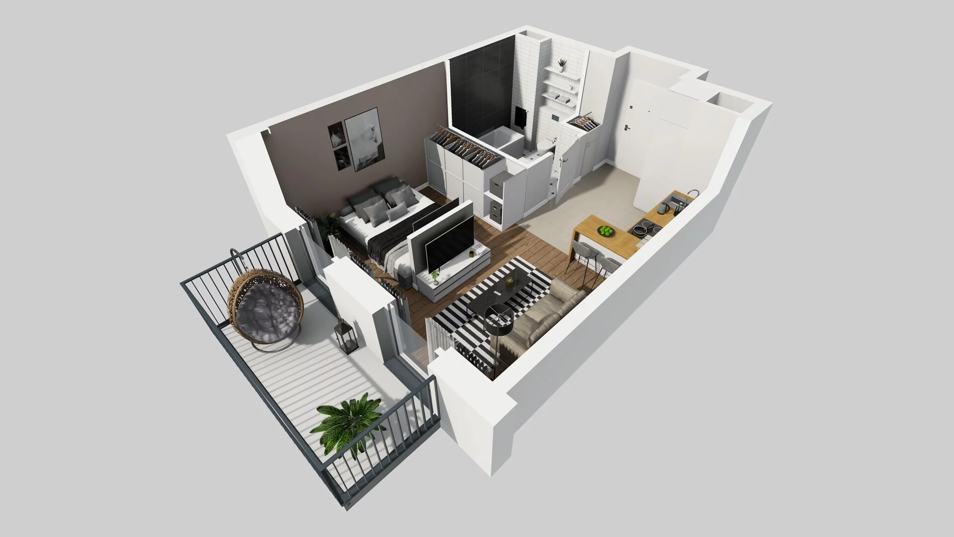 1 pokój, apartament 30,70 m², piętro 1, oferta nr F/63, Apartamenty Park Matecznego bud. F i G, Kraków, Podgórze, Mateczny, ul. Rydlówka / Nowoorawska