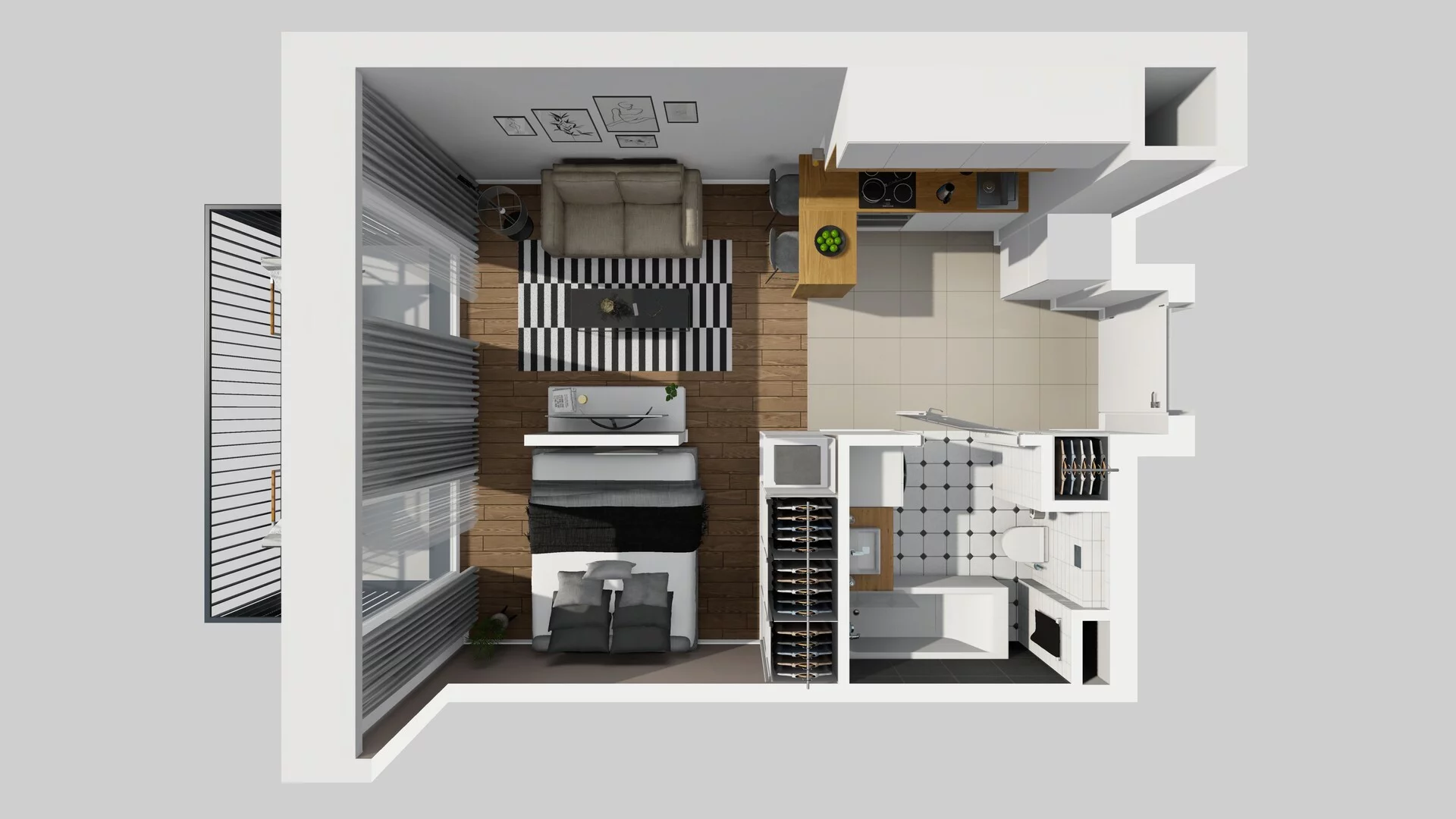 1 pokój, apartament 30,70 m², piętro 2, oferta nr F/66, Apartamenty Park Matecznego bud. F i G, Kraków, Podgórze, Mateczny, ul. Rydlówka / Nowoorawska