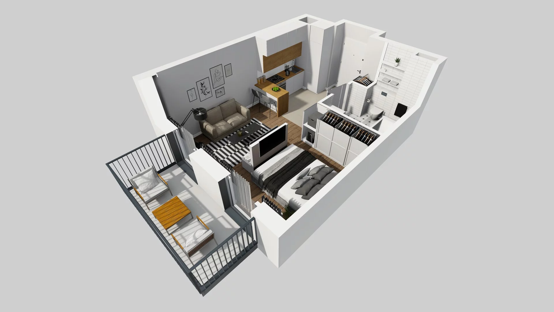 1 pokój, apartament 30,70 m², piętro 2, oferta nr F/66, Apartamenty Park Matecznego bud. F i G, Kraków, Podgórze, Mateczny, ul. Rydlówka / Nowoorawska