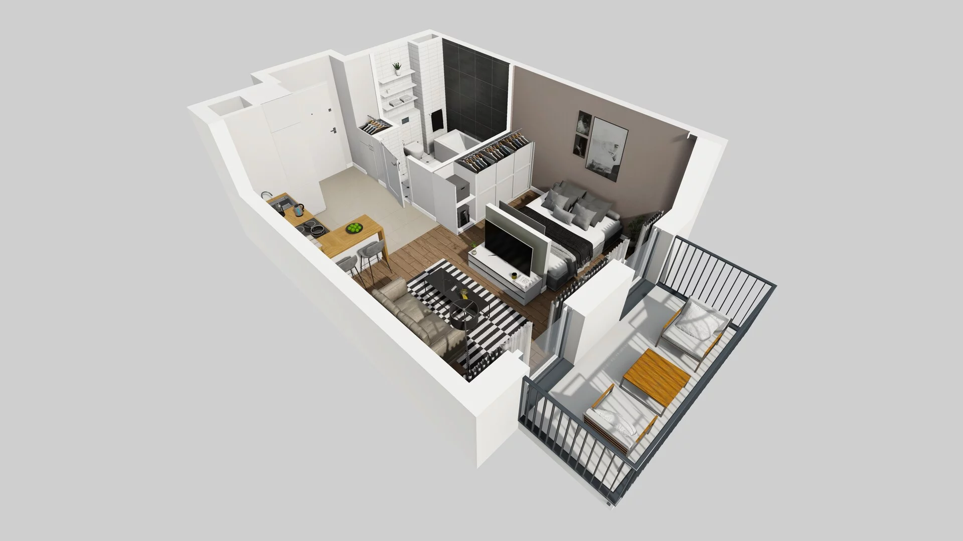 1 pokój, apartament 30,70 m², piętro 2, oferta nr F/66, Apartamenty Park Matecznego bud. F i G, Kraków, Podgórze, Mateczny, ul. Rydlówka / Nowoorawska