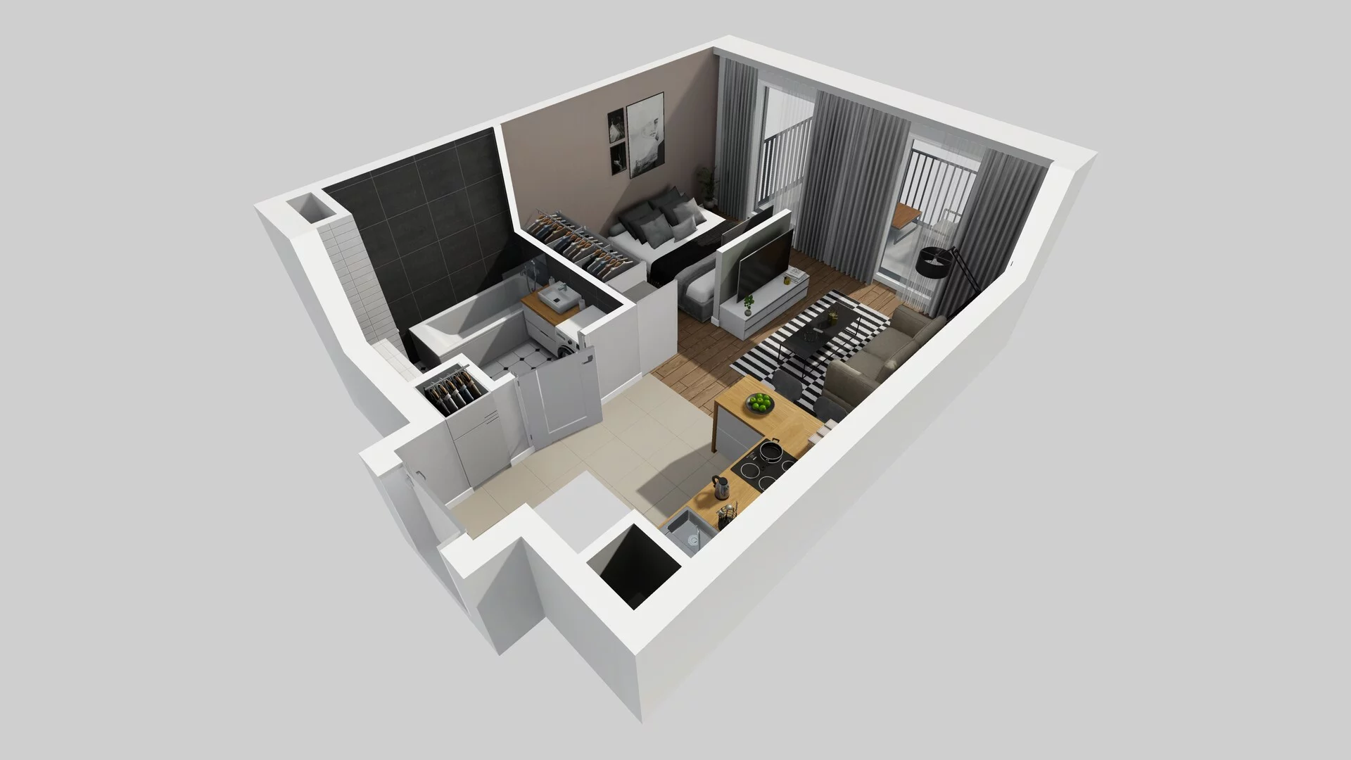 1 pokój, apartament 30,70 m², piętro 2, oferta nr F/66, Apartamenty Park Matecznego bud. F i G, Kraków, Podgórze, Mateczny, ul. Rydlówka / Nowoorawska