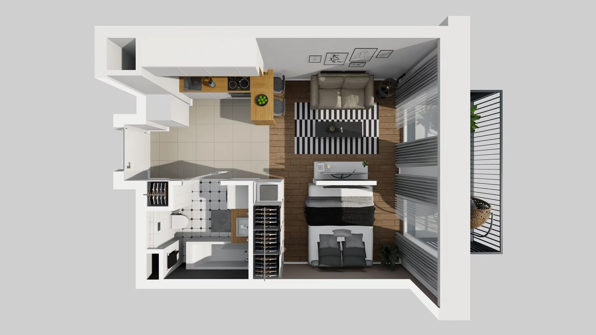 1 pokój, mieszkanie 30,70 m², piętro 2, oferta nr F/67, Apartamenty Park Matecznego bud. F i G, Kraków, Podgórze, Mateczny, ul. Rydlówka / Nowoorawska