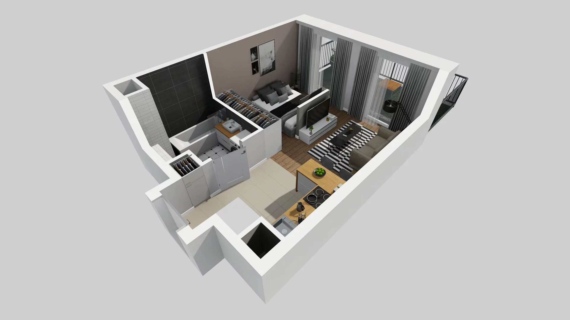 1 pokój, apartament 29,86 m², parter, oferta nr G/2, Apartamenty Park Matecznego bud. F i G, Kraków, Podgórze, Mateczny, ul. Rydlówka / Nowoorawska