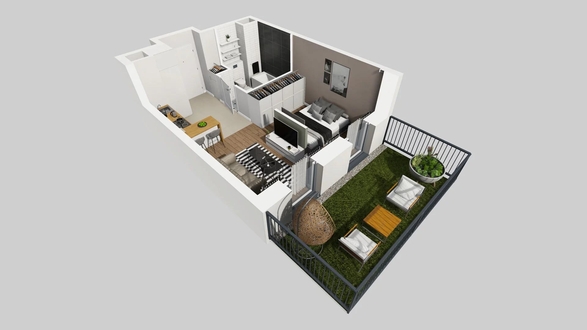 1 pokój, apartament 29,86 m², parter, oferta nr G/2, Apartamenty Park Matecznego bud. F i G, Kraków, Podgórze, Mateczny, ul. Rydlówka / Nowoorawska