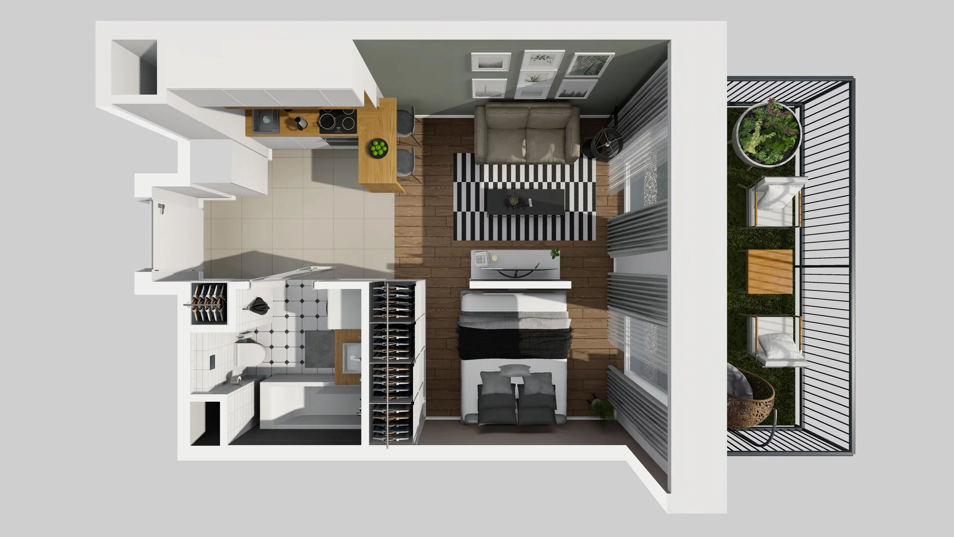 1 pokój, mieszkanie 29,84 m², parter, oferta nr G/3, Apartamenty Park Matecznego bud. F i G, Kraków, Podgórze, Mateczny, ul. Rydlówka / Nowoorawska