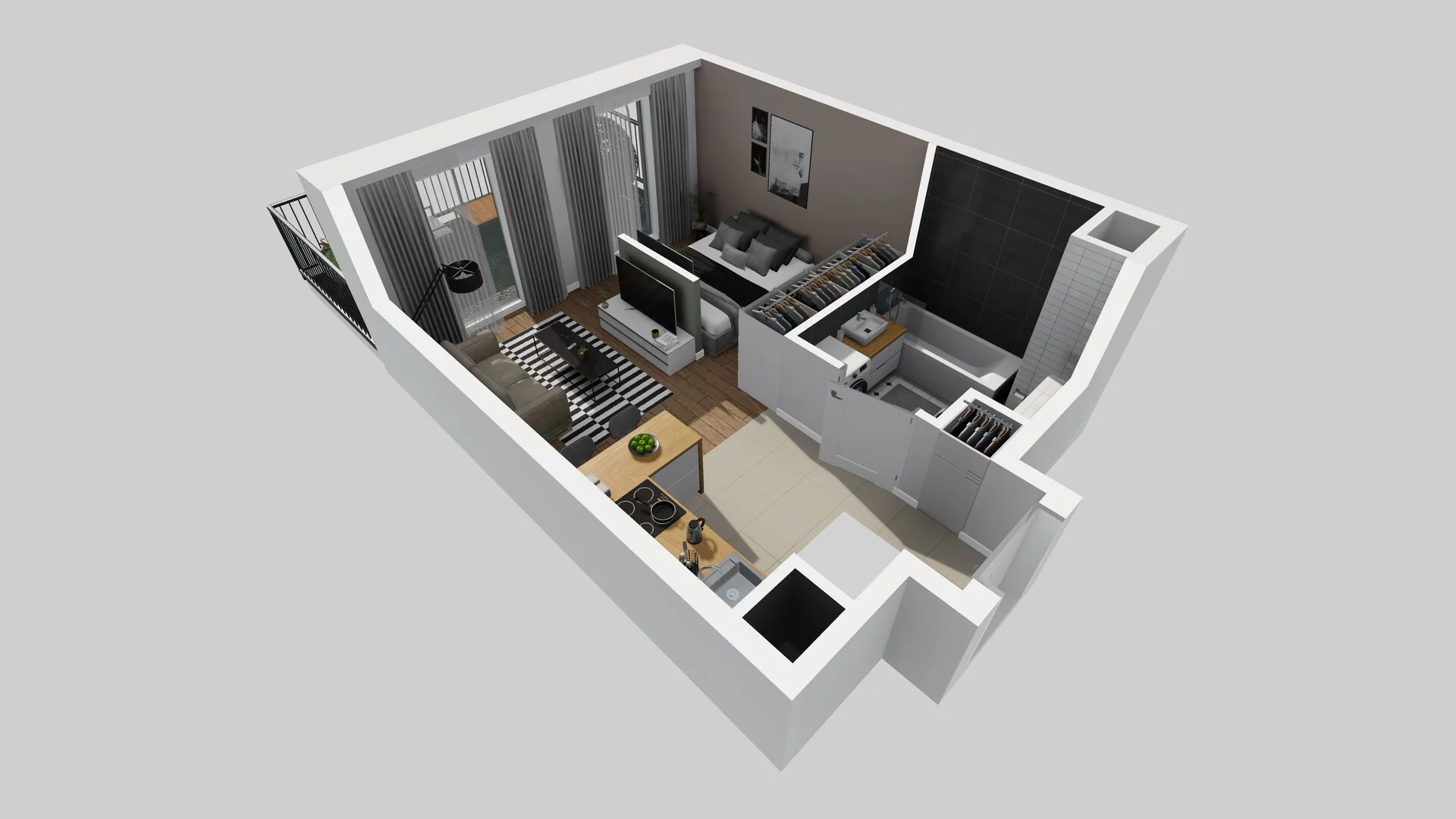 1 pokój, mieszkanie 29,84 m², parter, oferta nr G/3, Apartamenty Park Matecznego bud. F i G, Kraków, Podgórze, Mateczny, ul. Rydlówka / Nowoorawska