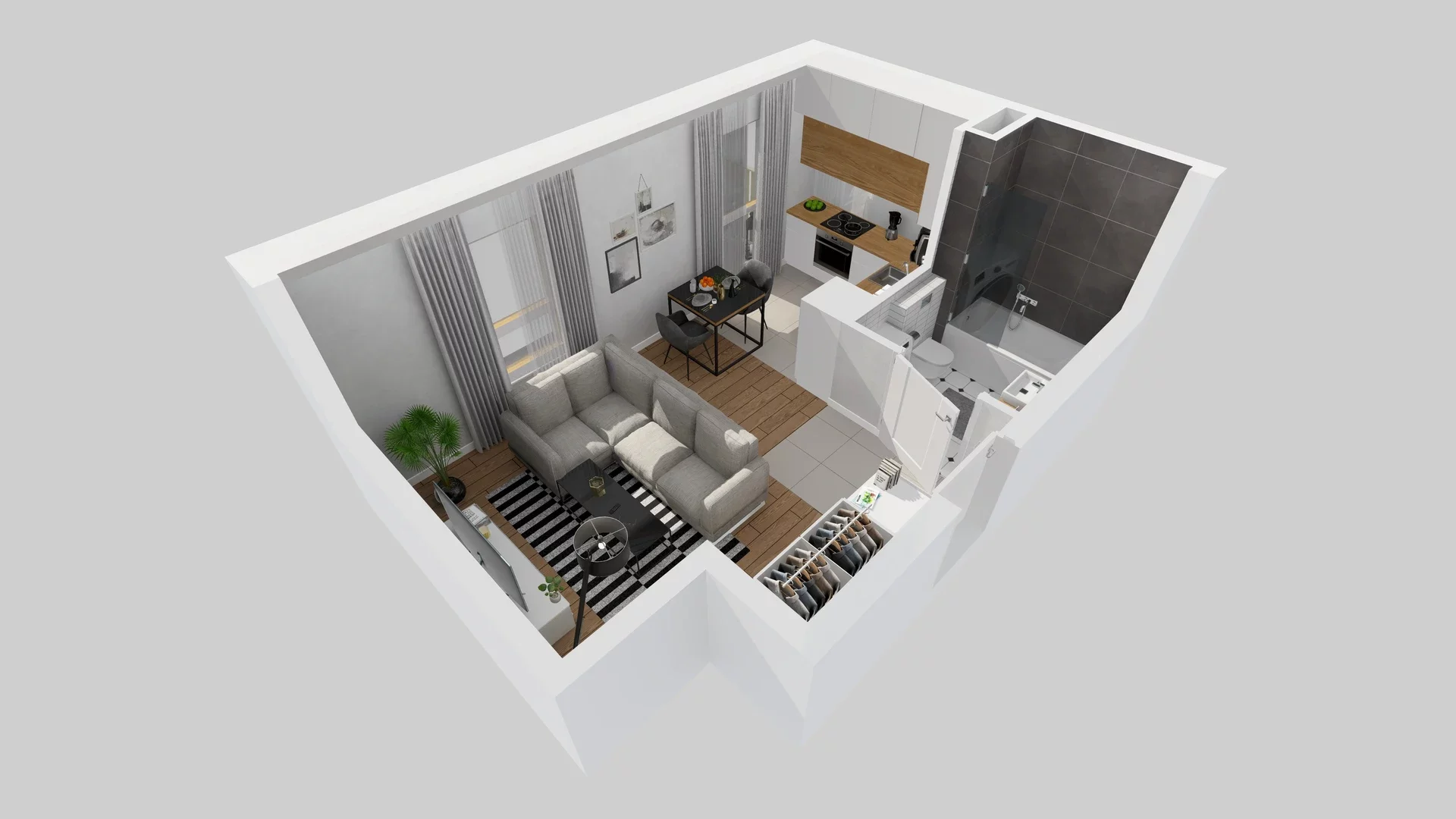 1 pokój, mieszkanie 25,09 m², piętro 1, oferta nr B/7, Osiedle Zielna 4.2, Wrocław, Psie Pole-Zawidawie, Psie Pole, ul. Zielna