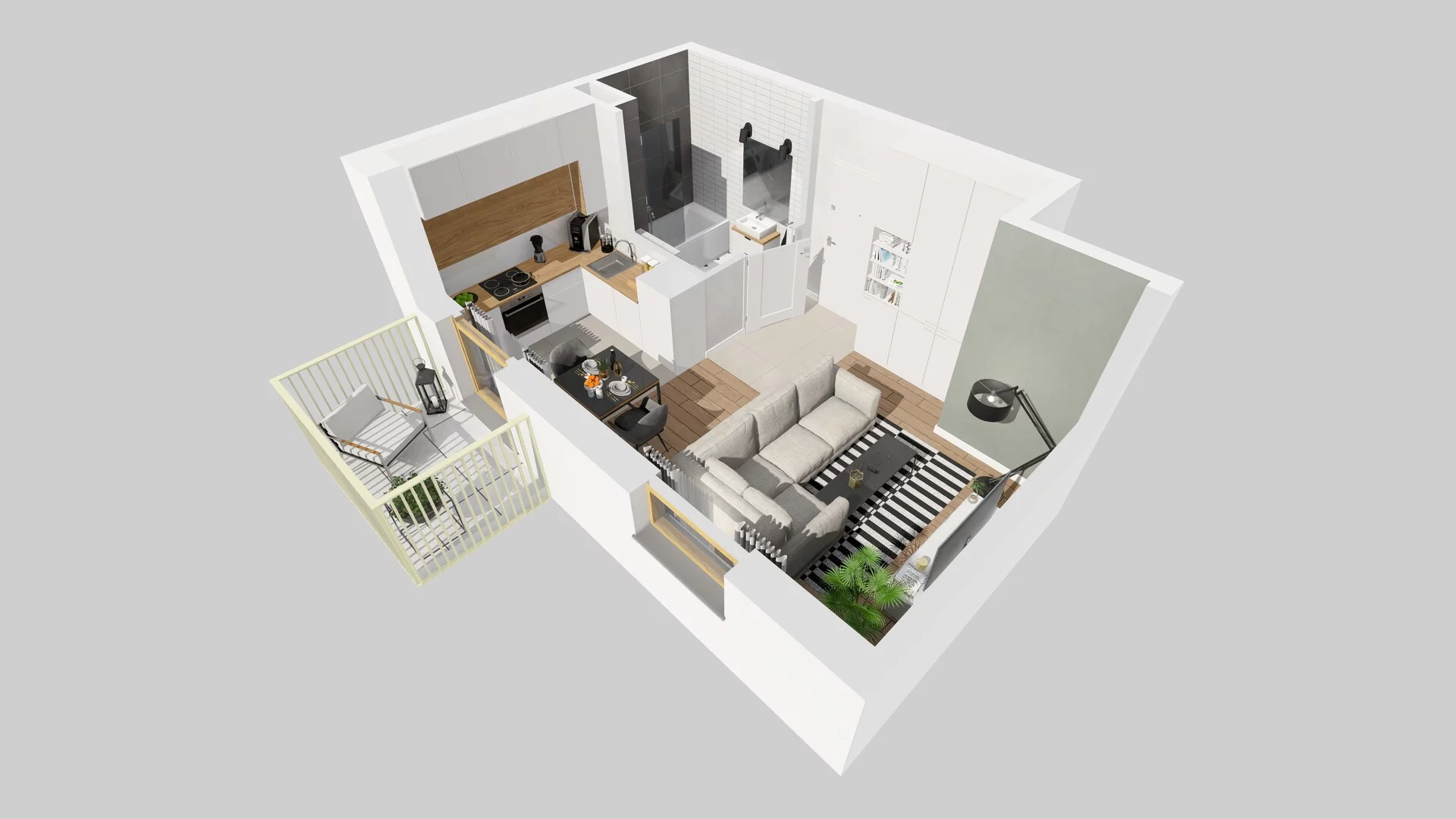 1 pokój, mieszkanie 25,09 m², piętro 1, oferta nr B/7, Osiedle Zielna 4.2, Wrocław, Psie Pole-Zawidawie, Psie Pole, ul. Zielna