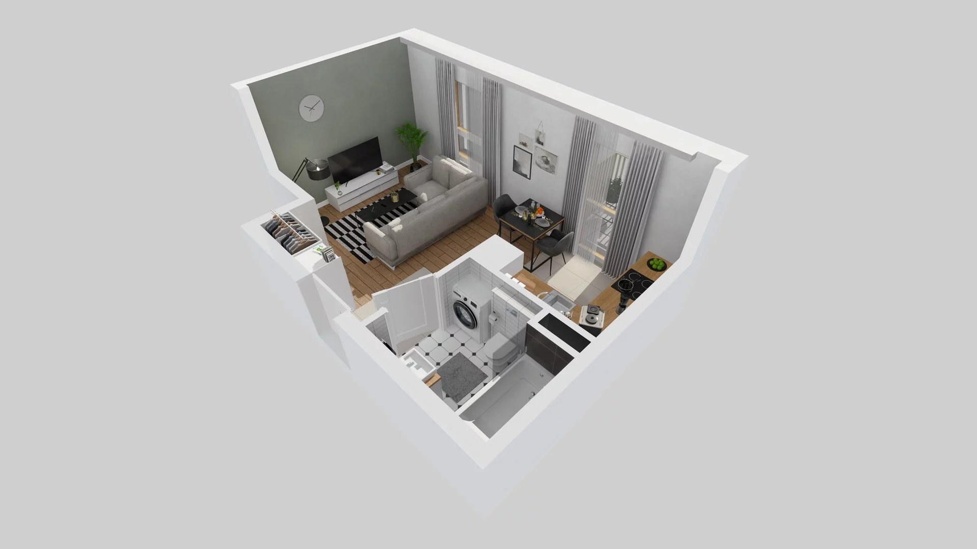1 pokój, mieszkanie 25,09 m², piętro 1, oferta nr B/7, Osiedle Zielna 4.2, Wrocław, Psie Pole-Zawidawie, Psie Pole, ul. Zielna
