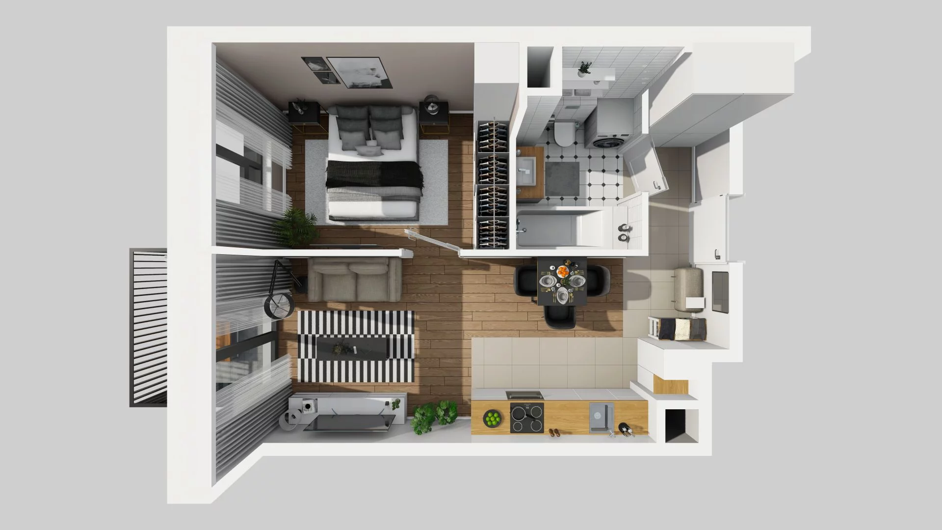 2 pokoje, mieszkanie 37,06 m², piętro 1, oferta nr D/9, Osiedle przy Alejach, Warszawa, Włochy, Stare Włochy, Aleje Jerozolimskie 190