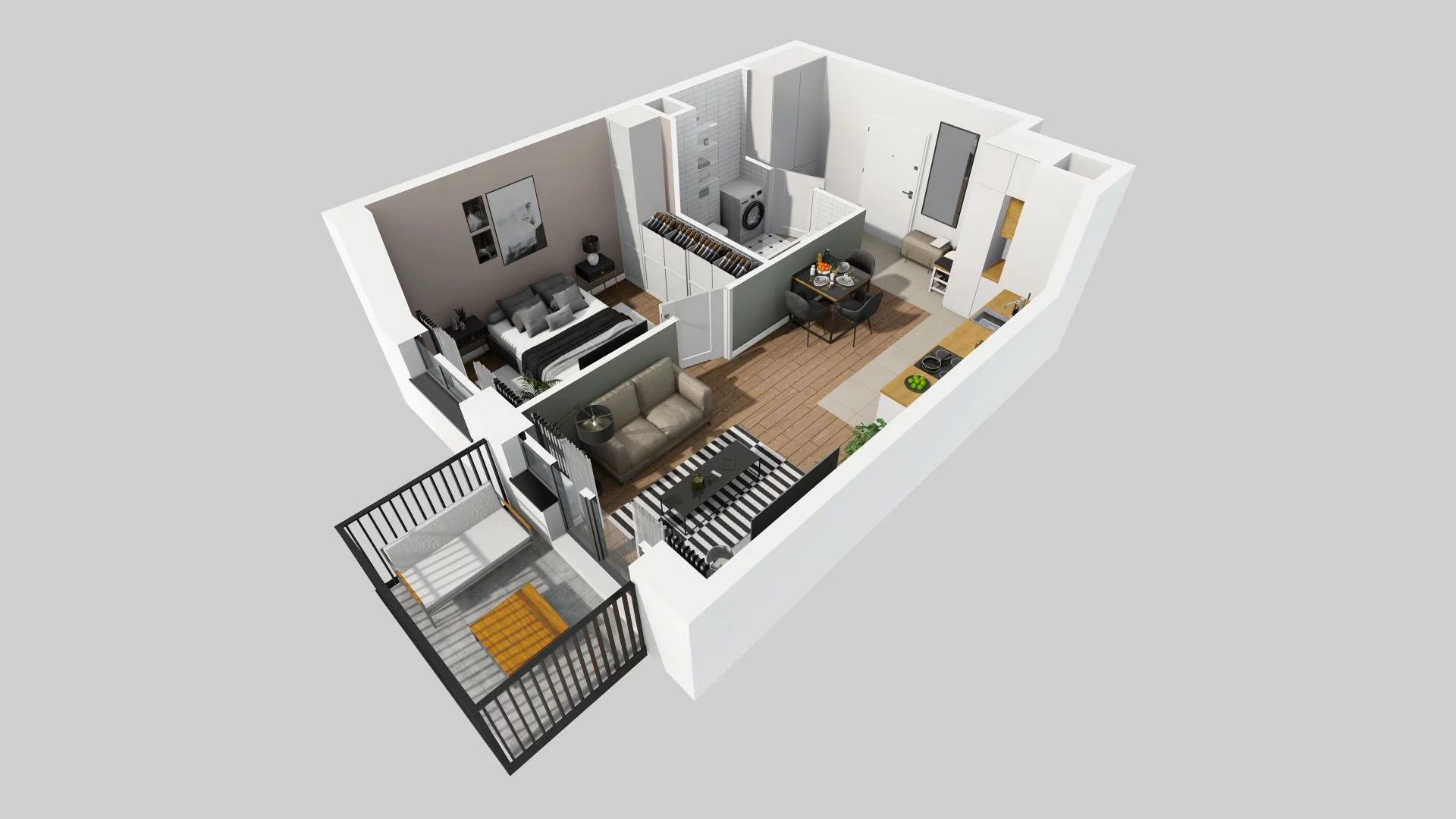 2 pokoje, mieszkanie 37,06 m², piętro 1, oferta nr D/9, Osiedle przy Alejach, Warszawa, Włochy, Stare Włochy, Aleje Jerozolimskie 190