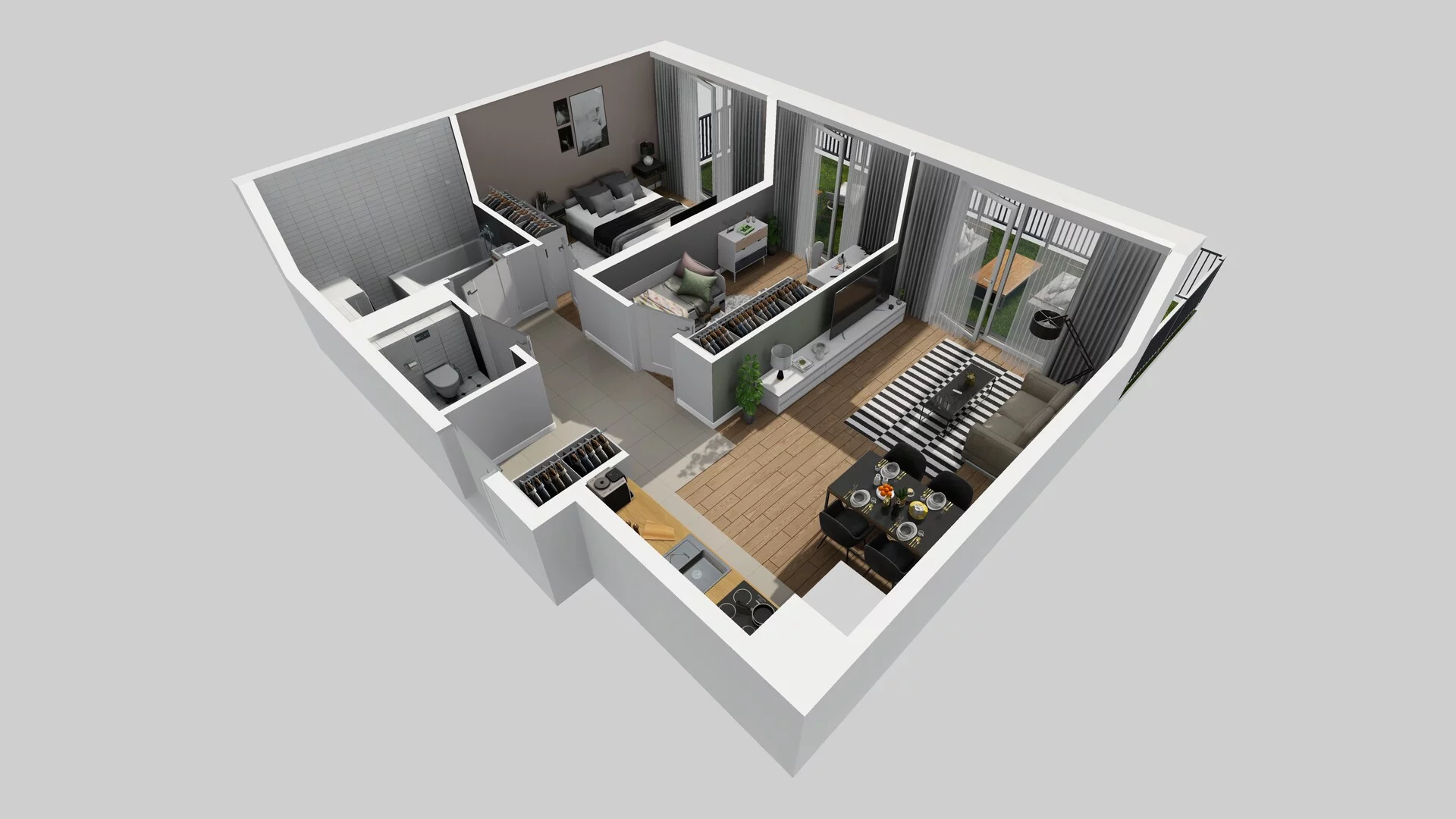 2 pokoje, mieszkanie 48,26 m², parter, oferta nr E/6, Osiedle Górka Narodowa, Kraków, Prądnik Biały, Górka Narodowa, ul. Andrzeja Zauchy