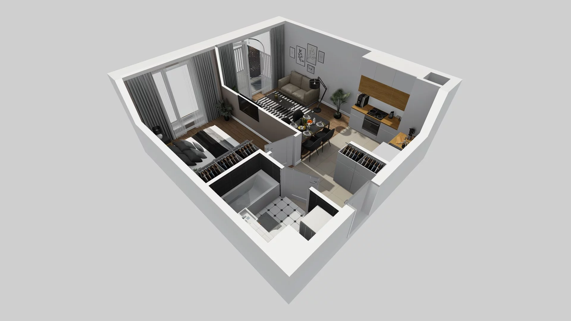 2 pokoje, mieszkanie 55,57 m², piętro 1, oferta nr F/27, Osiedle Górka Narodowa, Kraków, Prądnik Biały, Górka Narodowa, ul. Andrzeja Zauchy
