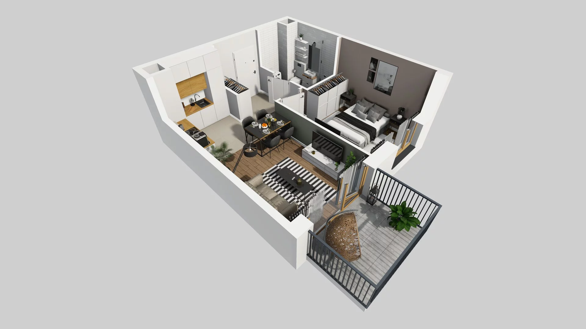 2 pokoje, mieszkanie 55,57 m², piętro 1, oferta nr F/27, Osiedle Górka Narodowa, Kraków, Prądnik Biały, Górka Narodowa, ul. Andrzeja Zauchy