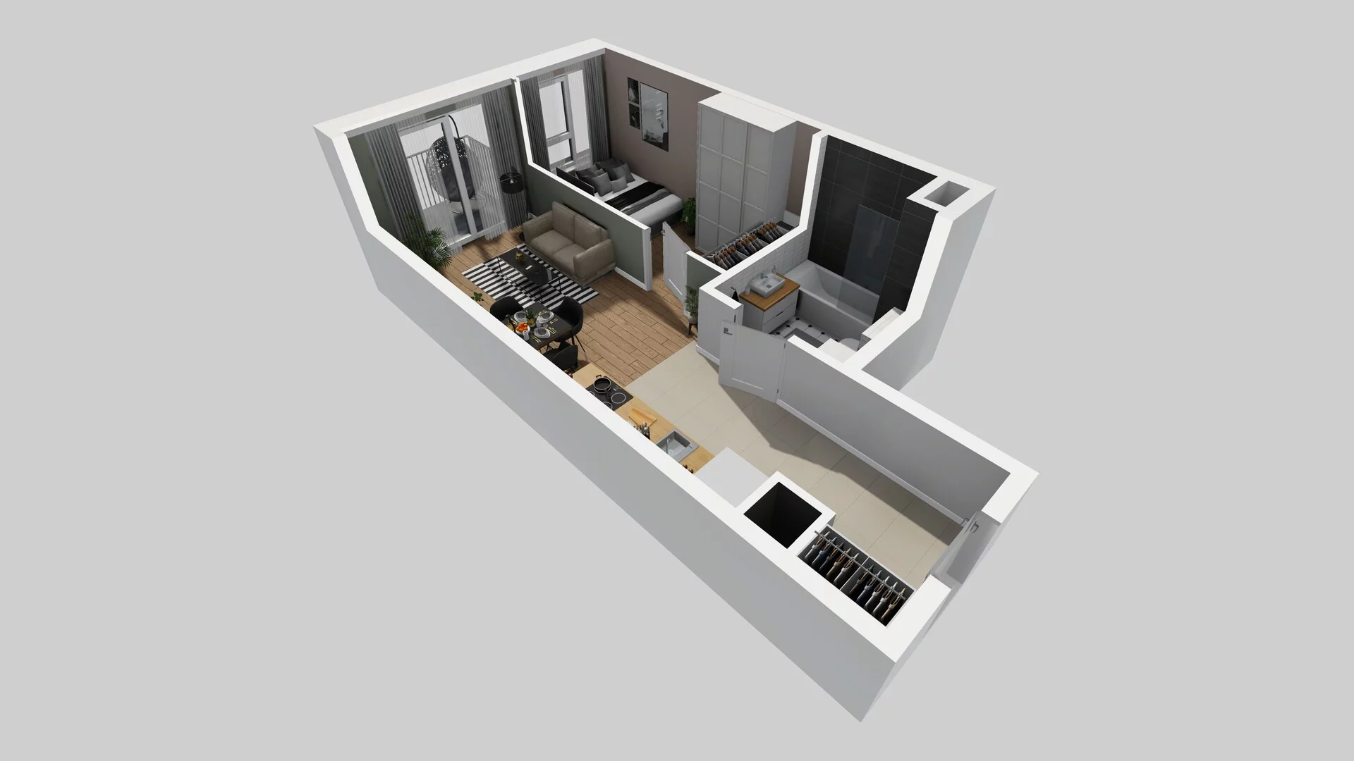 2 pokoje, mieszkanie 39,25 m², piętro 1, oferta nr A/4, Mokotów Sportowy 3, Warszawa, Mokotów, Augustówka, ul. Antoniewska