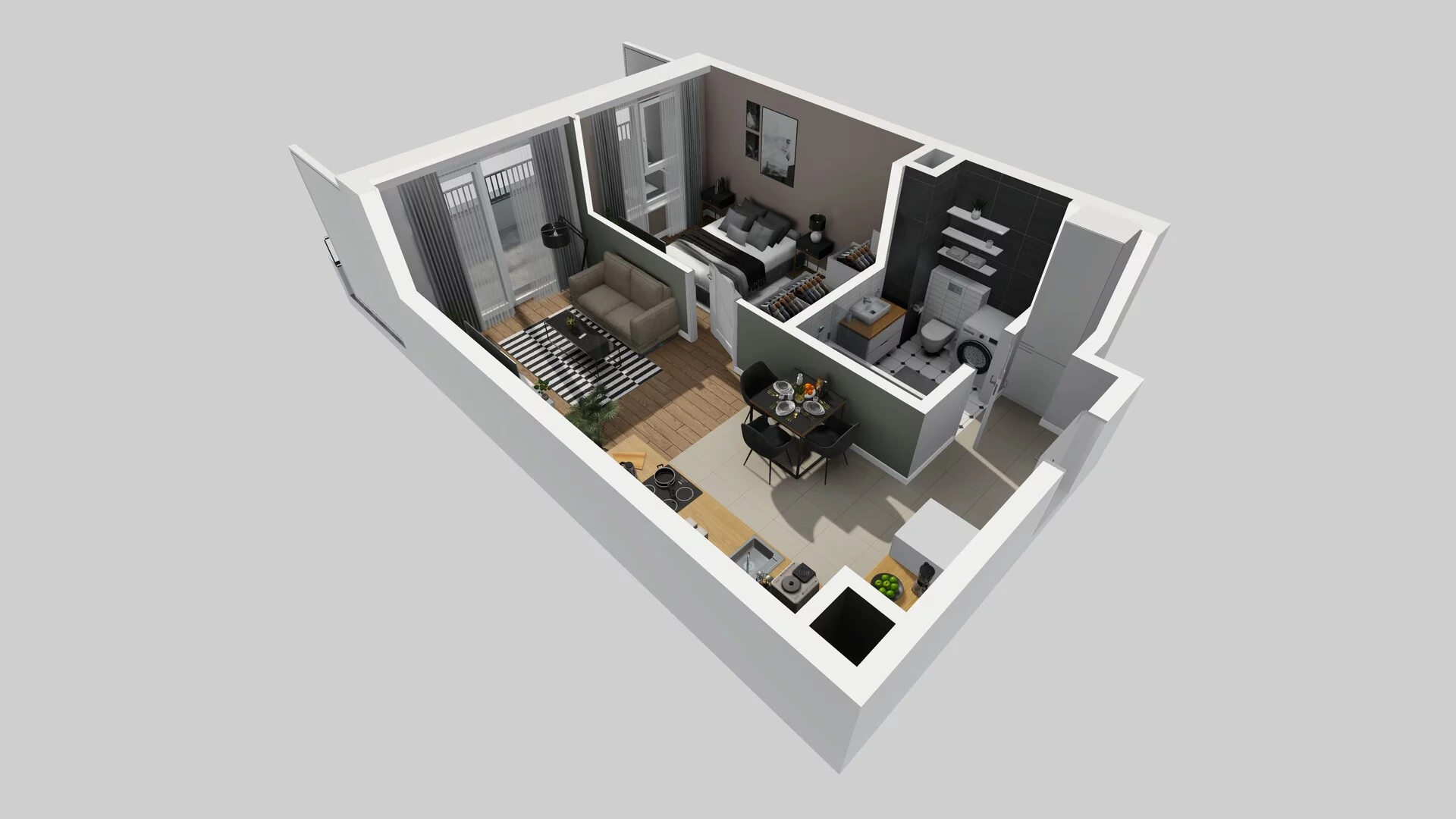 2 pokoje, mieszkanie 38,07 m², piętro 1, oferta nr A/7, Mokotów Sportowy 3, Warszawa, Mokotów, Augustówka, ul. Antoniewska