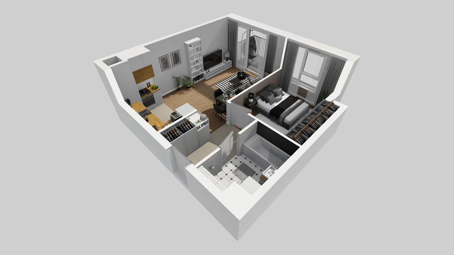 2 pokoje, mieszkanie 43,37 m², piętro 1, oferta nr C/8, Mokotów Sportowy 1 B, Warszawa, Mokotów, Augustówka, ul. Antoniewska