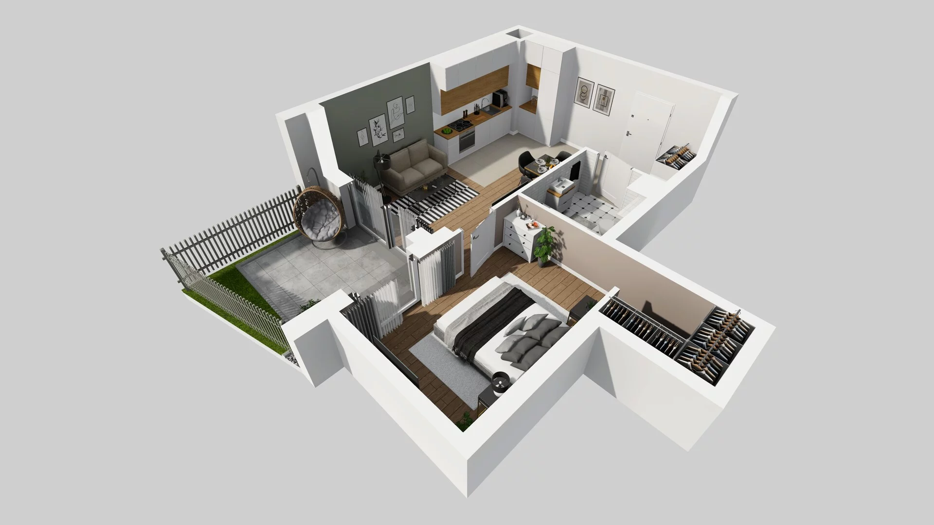 2 pokoje, mieszkanie 43,46 m², parter, oferta nr E/3, Mokotów Sportowy 1 B, Warszawa, Mokotów, Augustówka, ul. Antoniewska