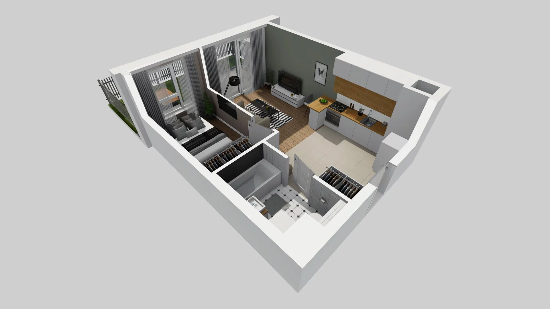 2 pokoje, mieszkanie 33,37 m², parter, oferta nr E/4, Mokotów Sportowy 1 B, Warszawa, Mokotów, Augustówka, ul. Antoniewska