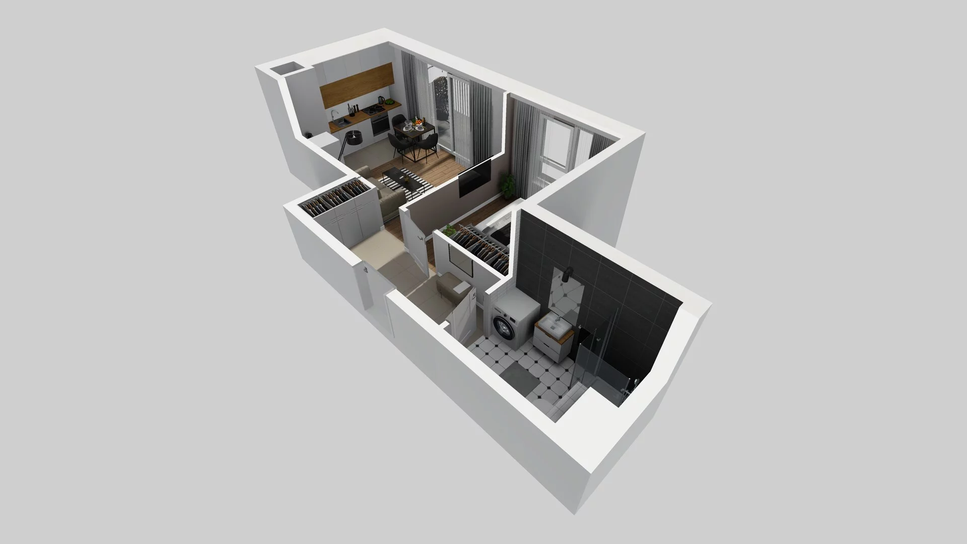 2 pokoje, mieszkanie 35,40 m², piętro 1, oferta nr E/9, Mokotów Sportowy 1 B, Warszawa, Mokotów, Augustówka, ul. Antoniewska