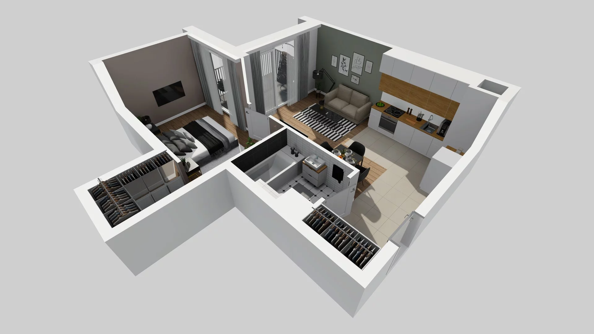 2 pokoje, mieszkanie 43,77 m², piętro 4, oferta nr E/34, Mokotów Sportowy 1 B, Warszawa, Mokotów, Augustówka, ul. Antoniewska