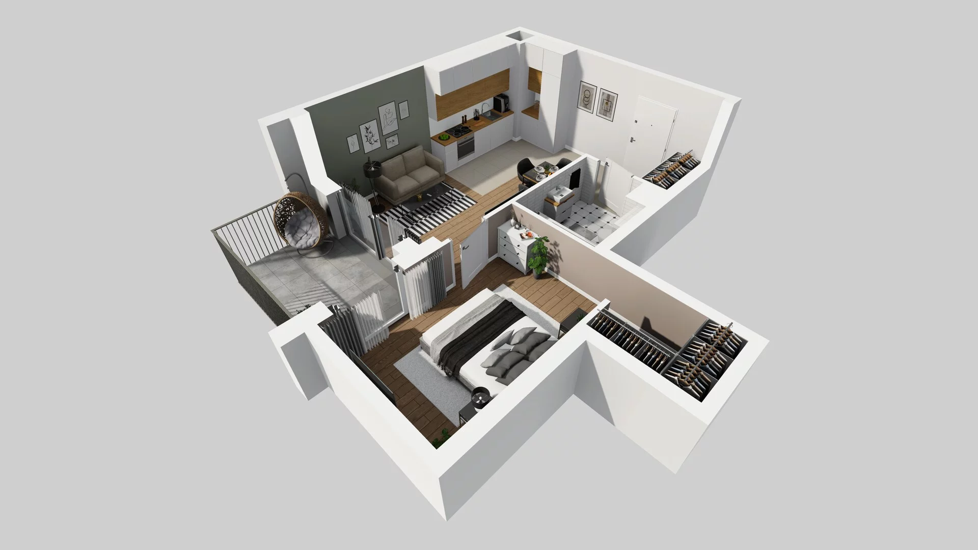 2 pokoje, mieszkanie 43,77 m², piętro 4, oferta nr E/34, Mokotów Sportowy 1 B, Warszawa, Mokotów, Augustówka, ul. Antoniewska