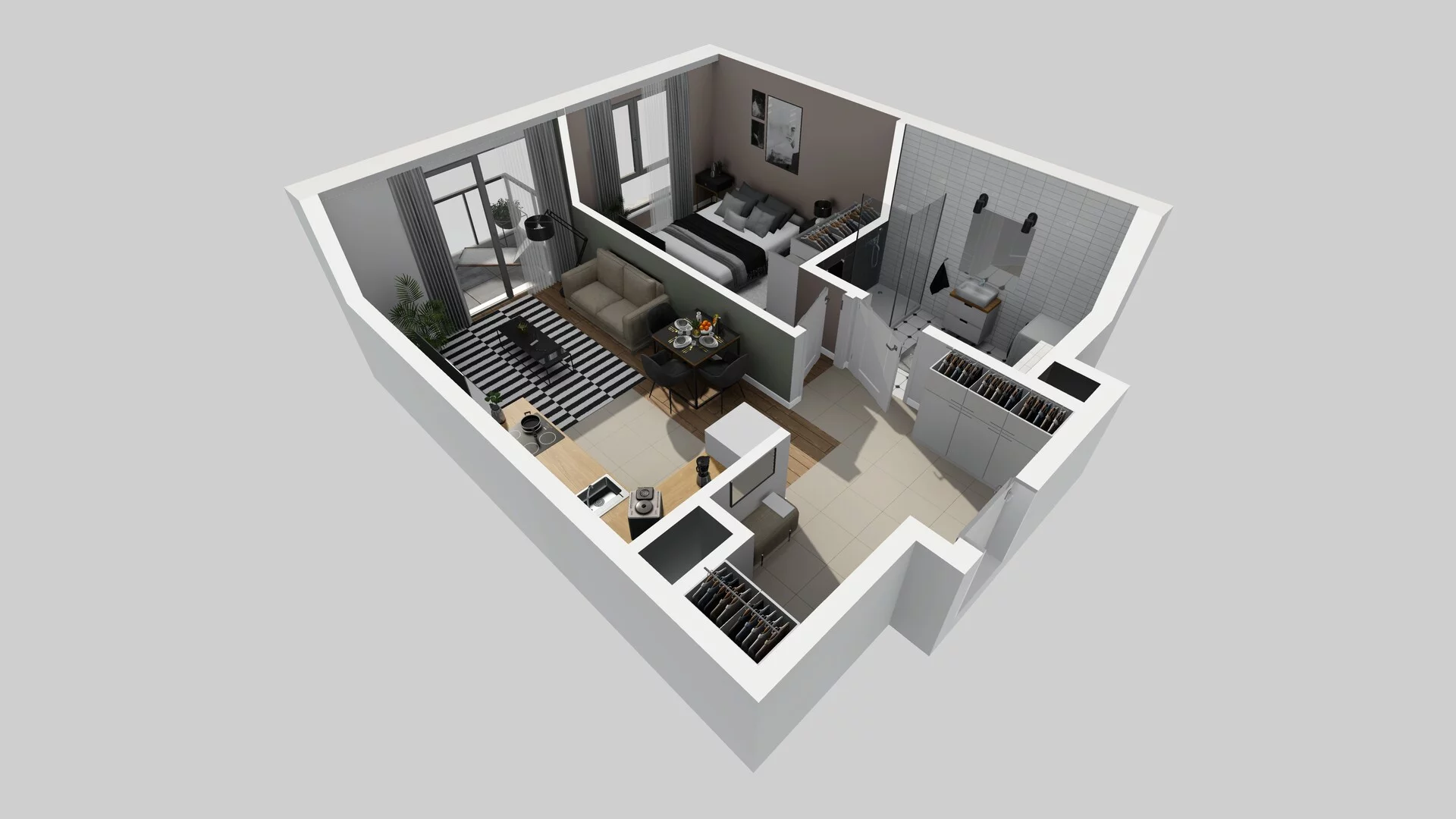 2 pokoje, mieszkanie 42,21 m², piętro 5, oferta nr A/24, Osiedle Bokserska 71, Warszawa, Ursynów, Wyczółki, ul. Bokserska 71
