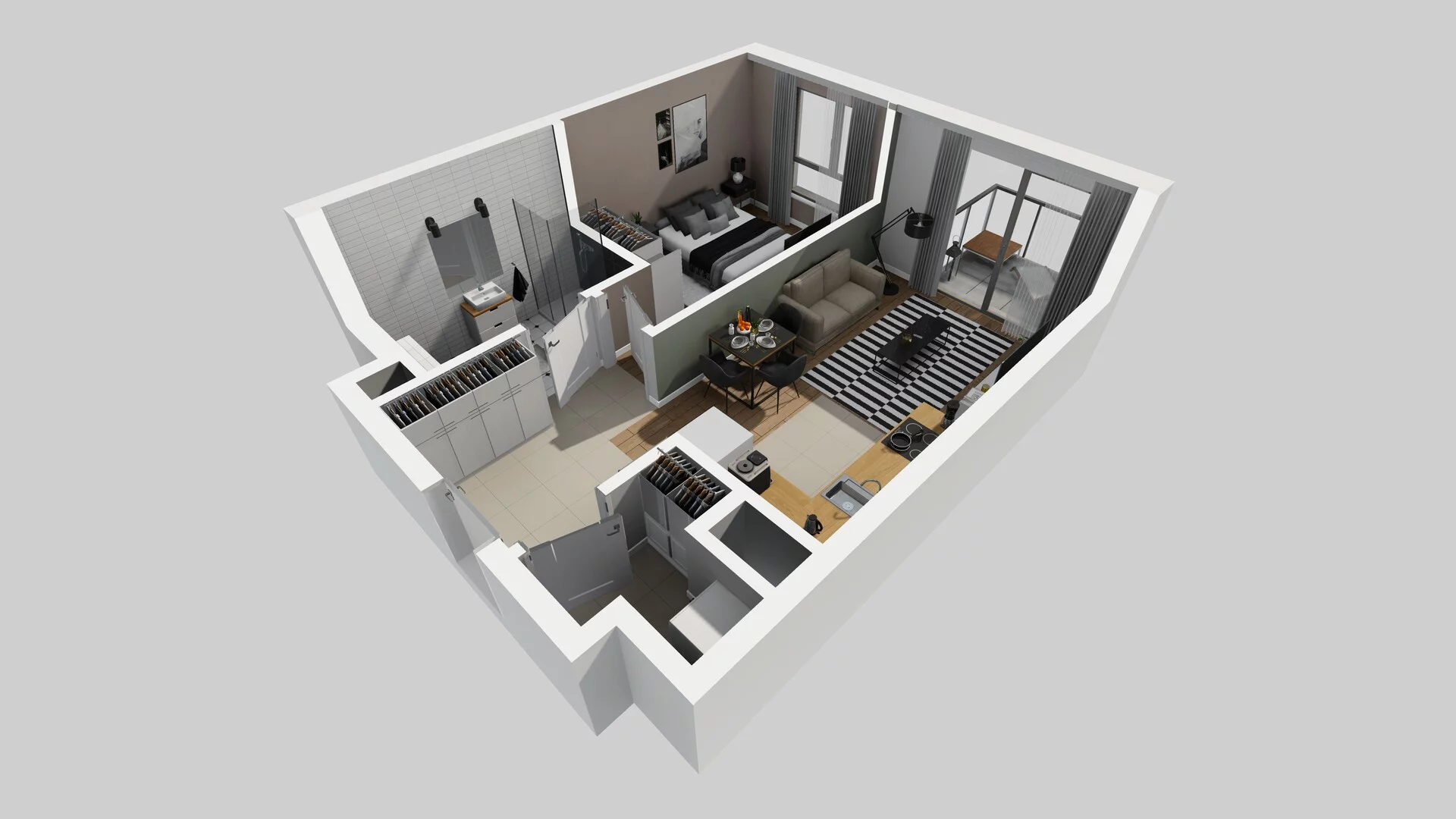 2 pokoje, mieszkanie 41,16 m², piętro 5, oferta nr A/23, Osiedle Bokserska 71, Warszawa, Ursynów, Wyczółki, ul. Bokserska 71
