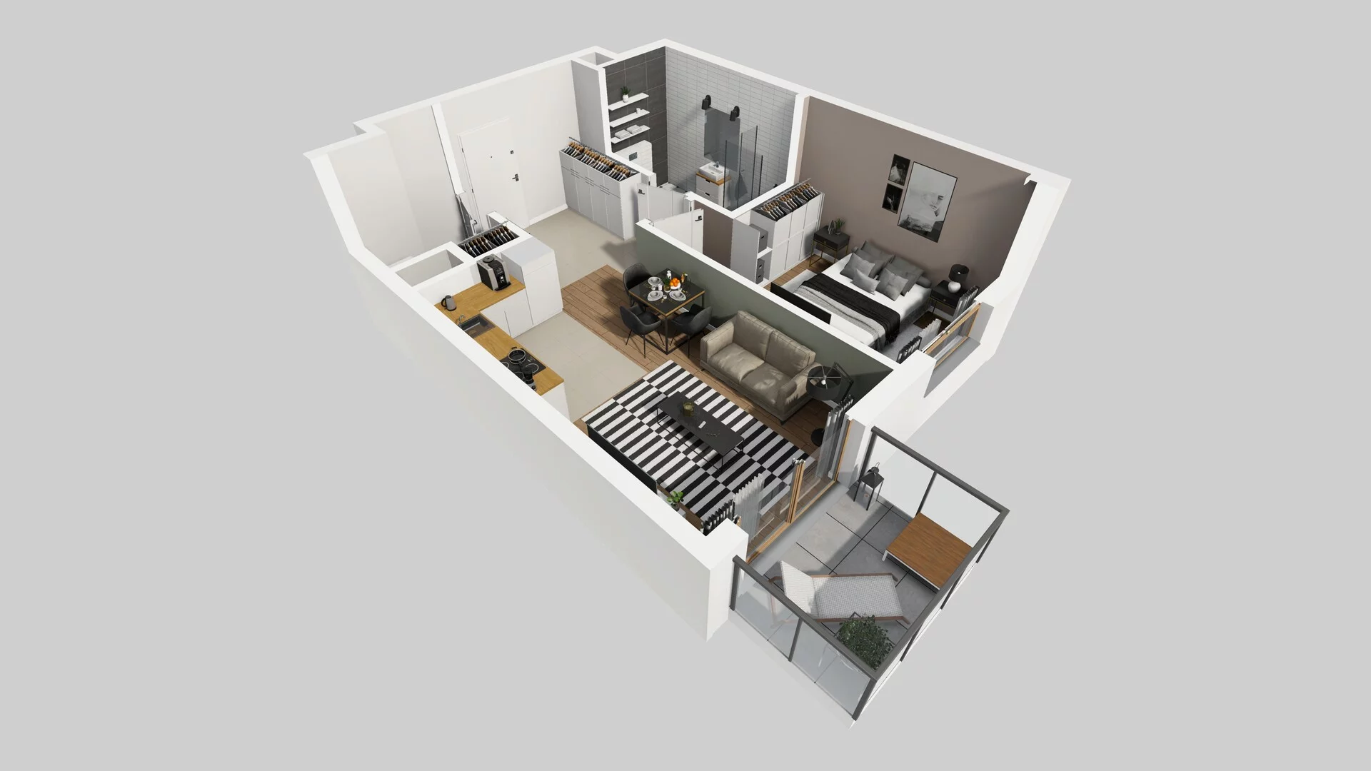 2 pokoje, mieszkanie 41,16 m², piętro 1, oferta nr A/6, Osiedle Bokserska 71, Warszawa, Ursynów, Wyczółki, ul. Bokserska 71