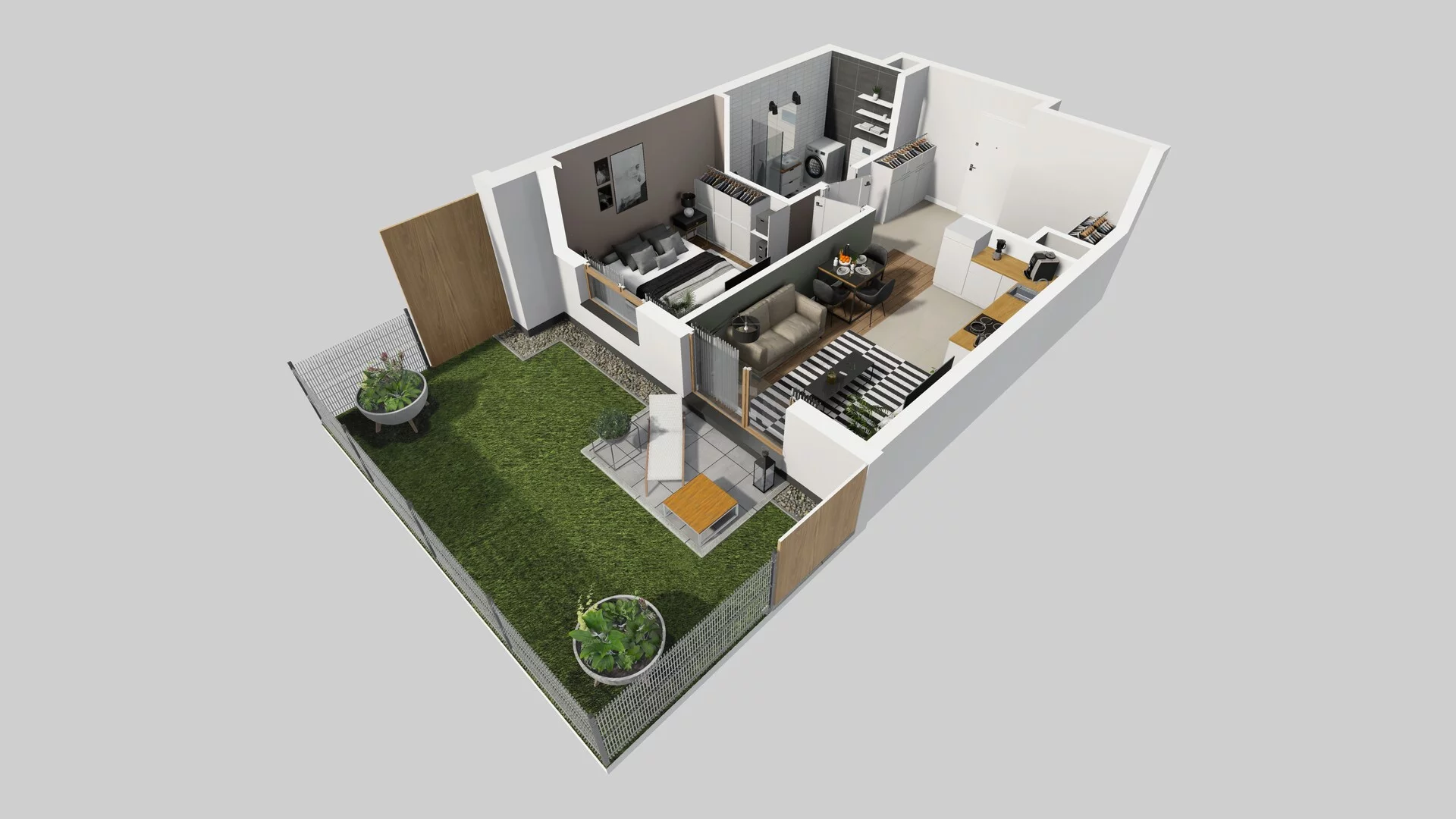 2 pokoje, mieszkanie 42,21 m², parter, oferta nr A/3, Osiedle Bokserska 71, Warszawa, Ursynów, Wyczółki, ul. Bokserska 71