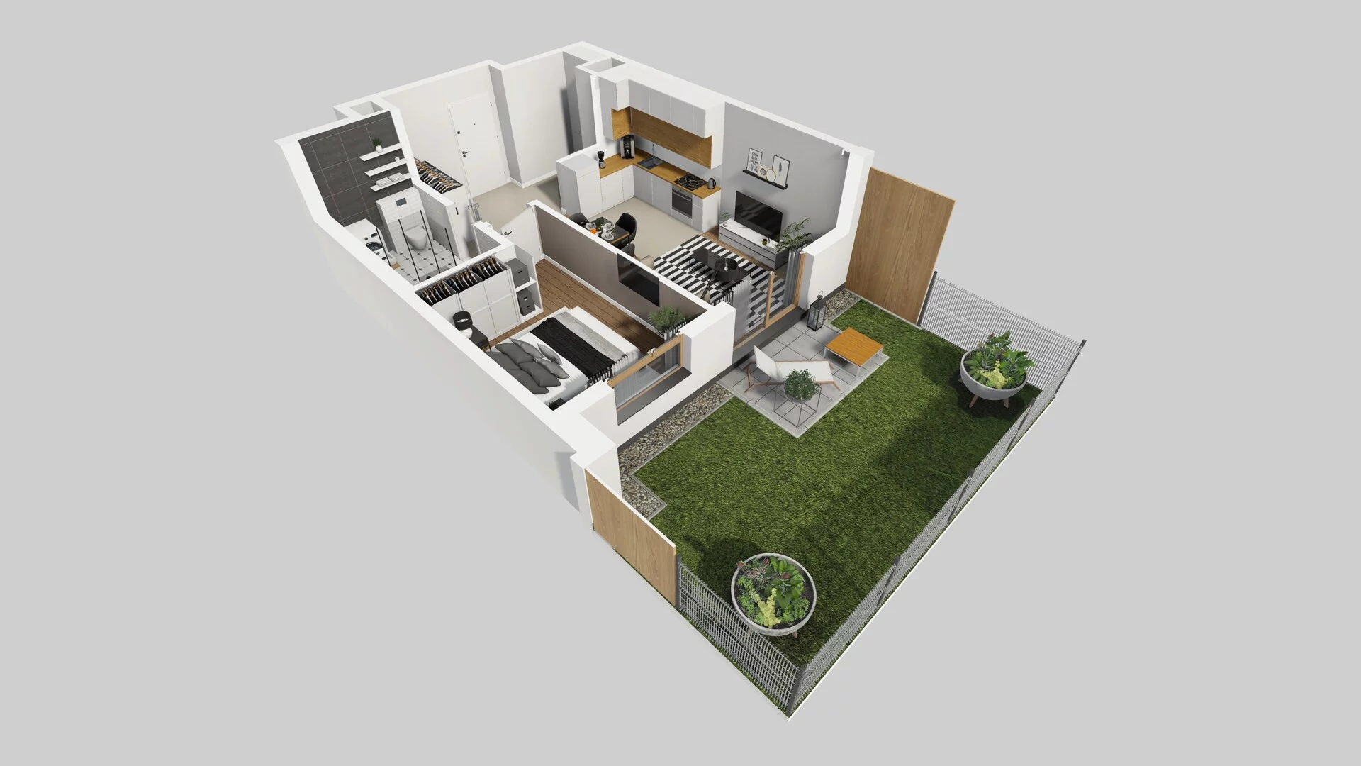 2 pokoje, mieszkanie 42,21 m², parter, oferta nr A/3, Osiedle Bokserska 71, Warszawa, Ursynów, Wyczółki, ul. Bokserska 71
