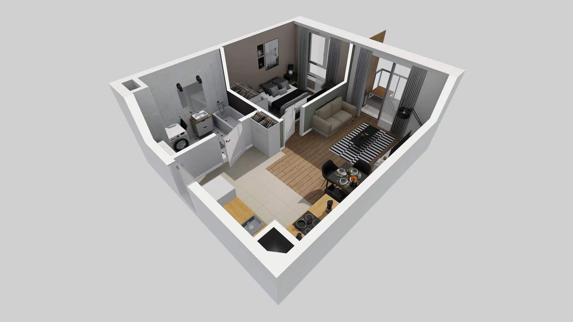 2 pokoje, mieszkanie 38,34 m², parter, oferta nr A/33, Osiedle Bokserska 71, Warszawa, Ursynów, Wyczółki, ul. Bokserska 71