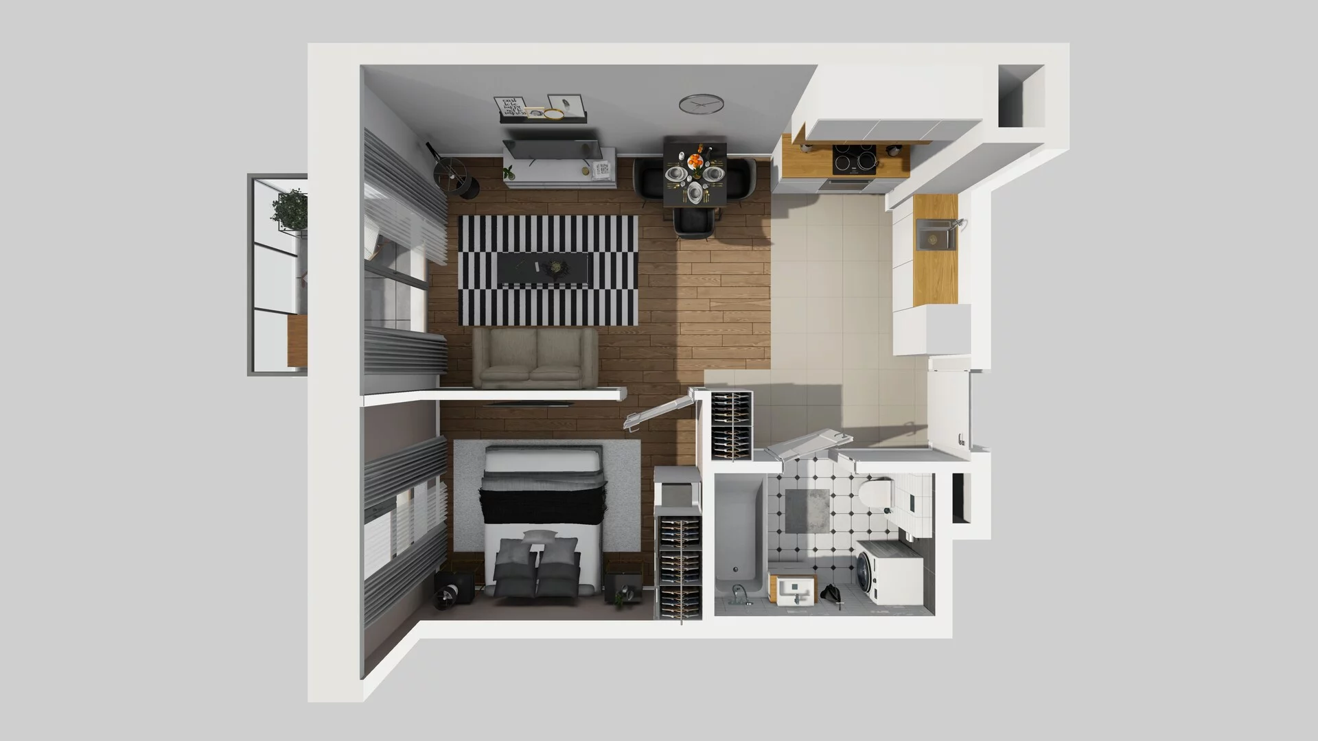 2 pokoje, mieszkanie 37,72 m², parter, oferta nr A/34, Osiedle Bokserska 71, Warszawa, Ursynów, Wyczółki, ul. Bokserska 71