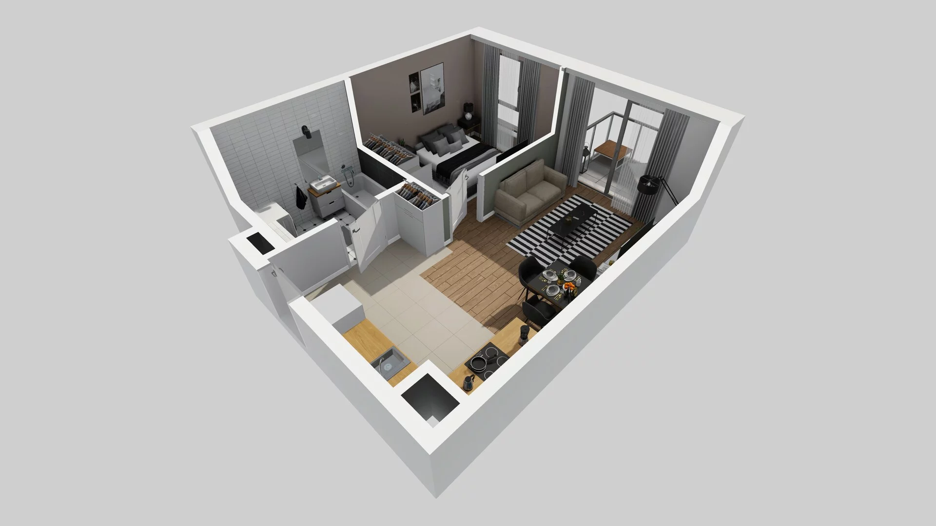 2 pokoje, mieszkanie 37,72 m², parter, oferta nr A/34, Osiedle Bokserska 71, Warszawa, Ursynów, Wyczółki, ul. Bokserska 71