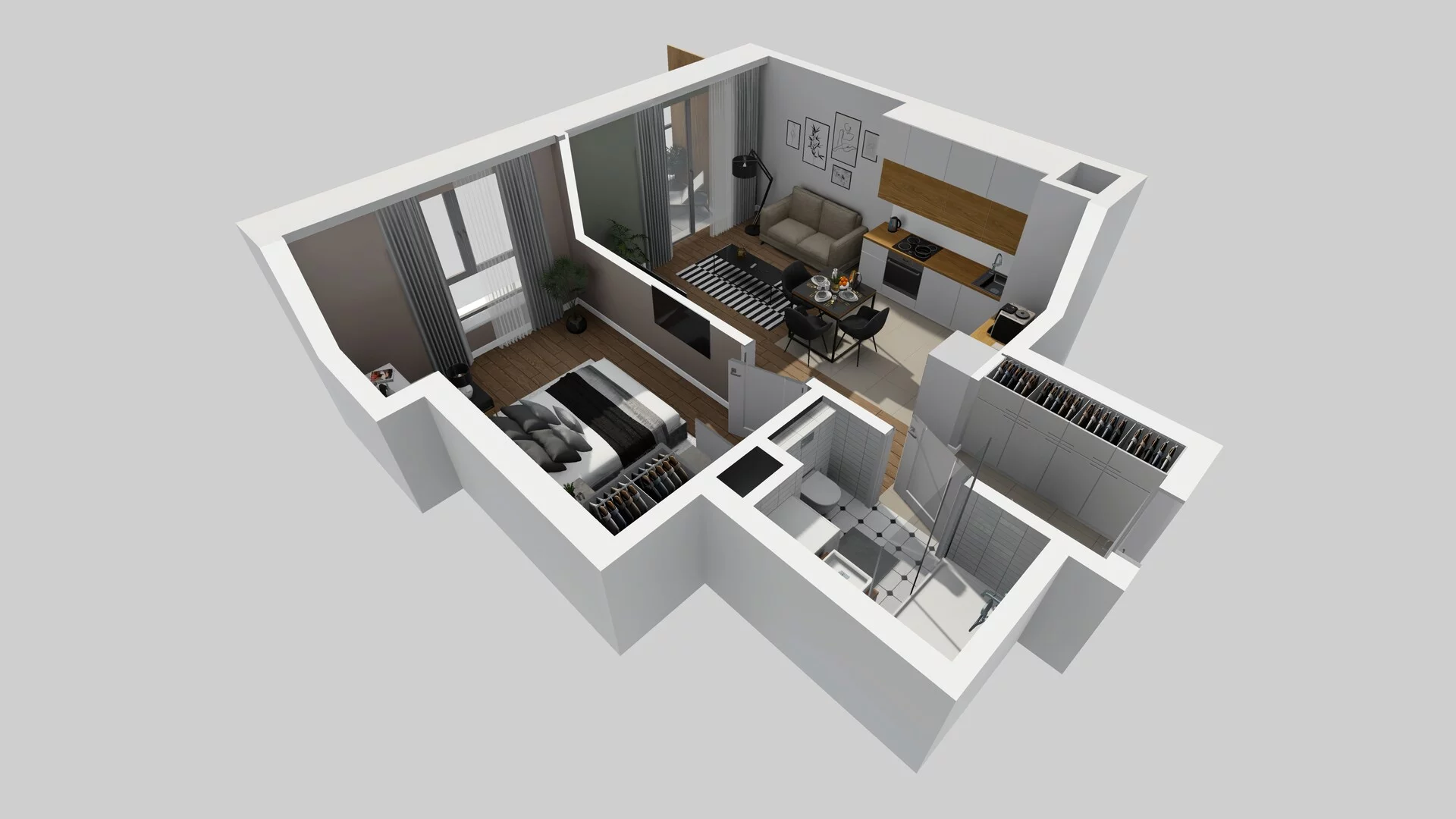 2 pokoje, mieszkanie 41,12 m², piętro 4, oferta nr A/65, Osiedle Bokserska 71, Warszawa, Ursynów, Wyczółki, ul. Bokserska 71